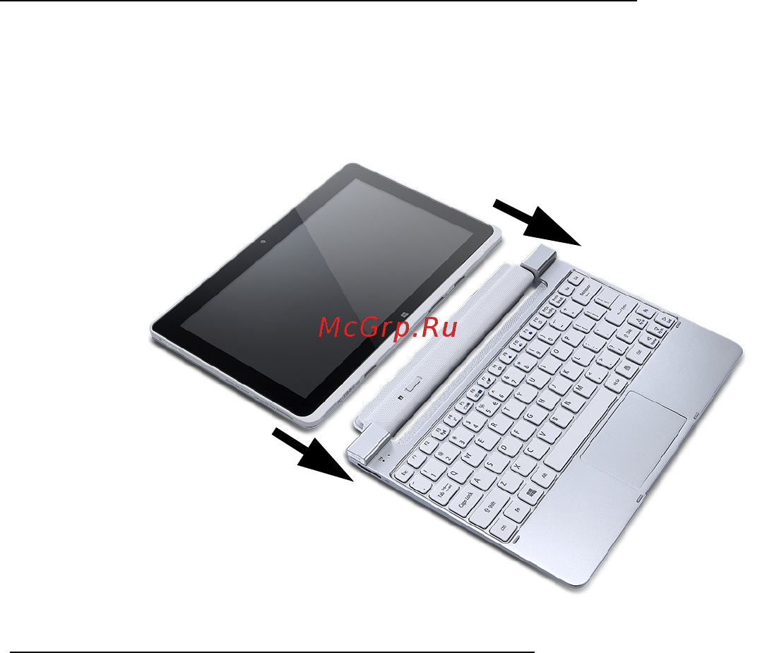 Acer ICONIA W511P [1482/2860] Pripojte tablet k doku pre klávesnicu