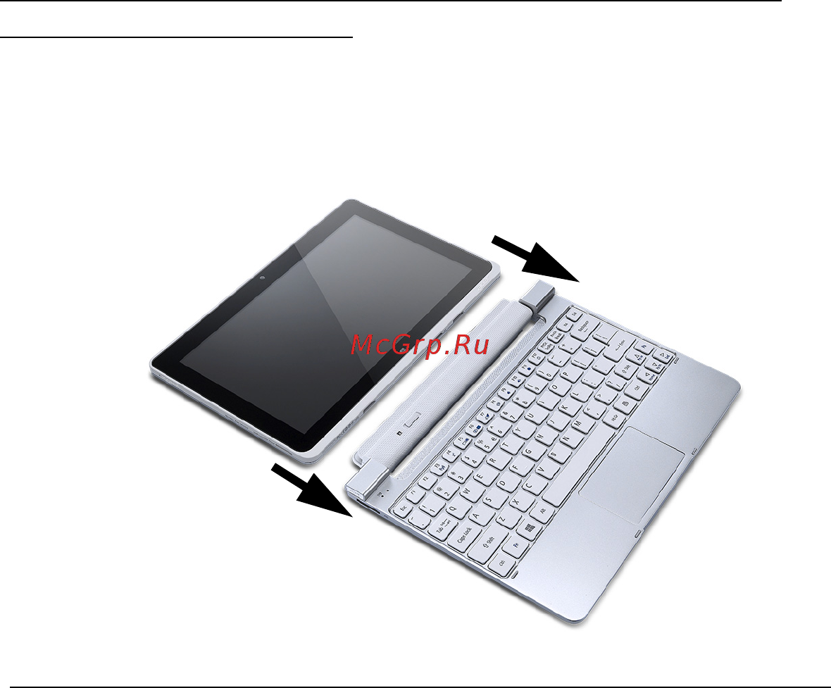 Acer ICONIA W511P [1574/2860] Priključite tablični računalnik na združitveno postajo s tipkovnico