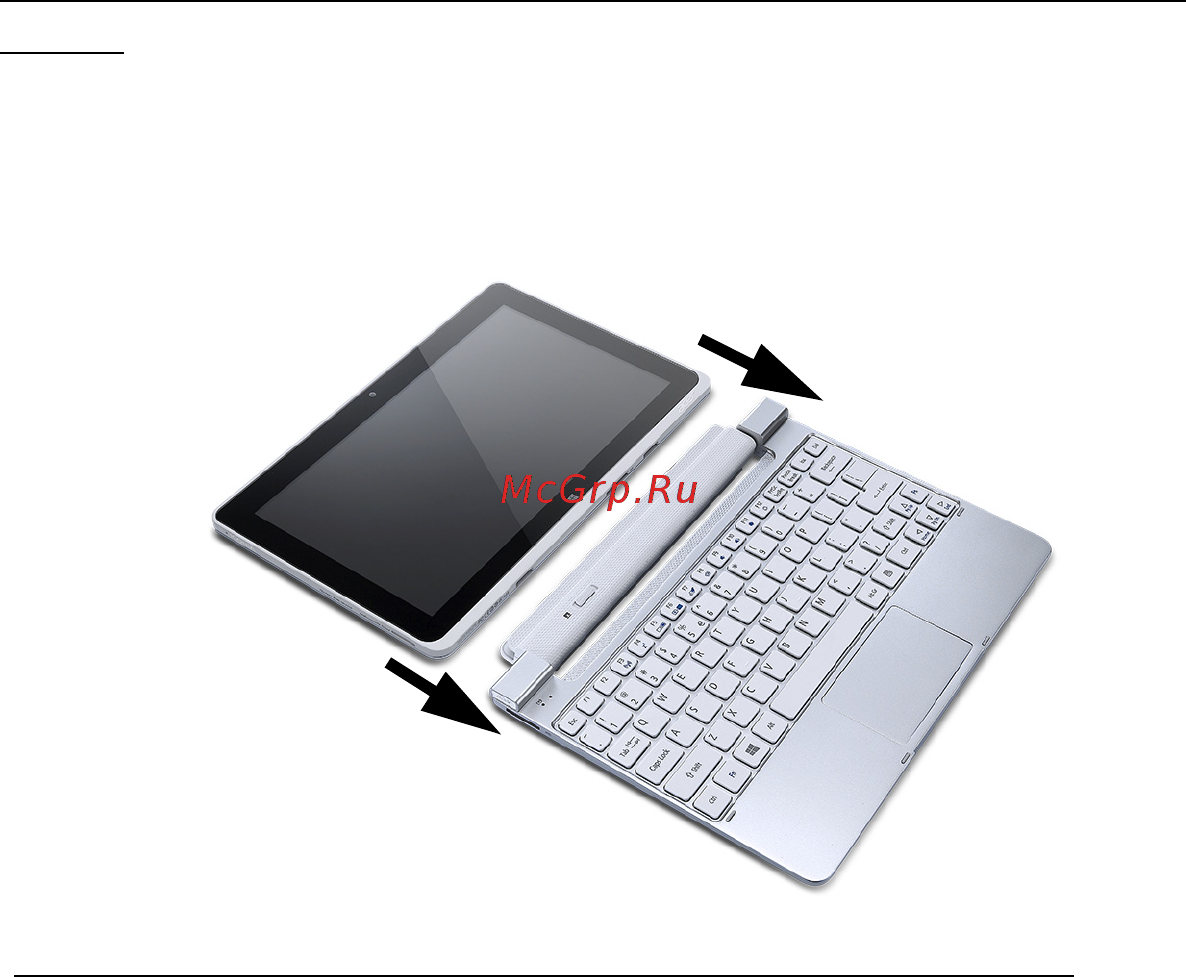Acer ICONIA W511P [2150/2860] Prijunkite planšetinį kompiuterį prie klaviatūros doko