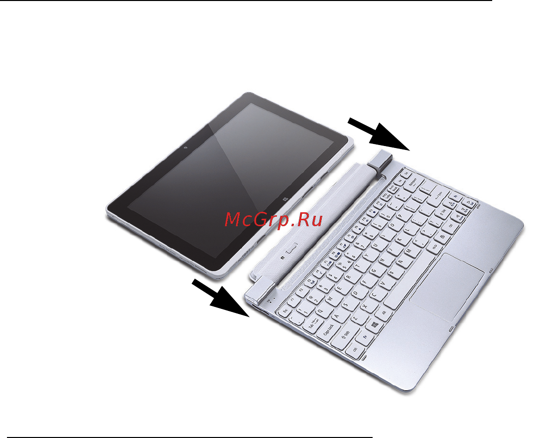 Acer ICONIA W511P [27/2860] Connect the tablet to the keyboard dock