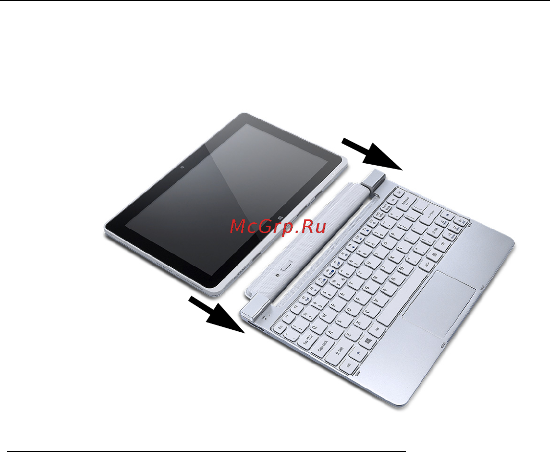 Acer ICONIA W511P [2700/2860] Menyambungkan tablet ke dudukan keyboard