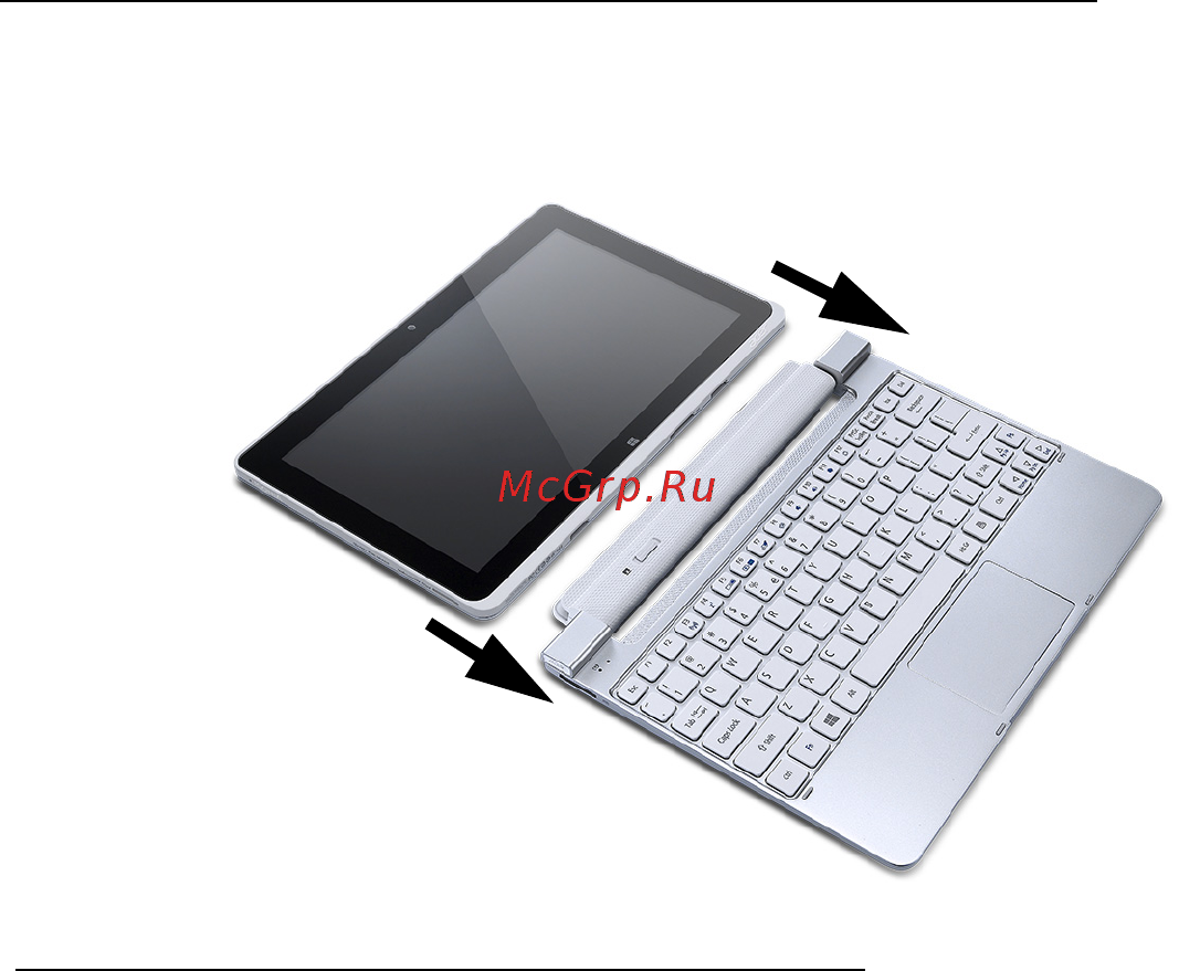 Acer ICONIA W511P [900/2860] Anslut tabletten till tangentbordsdockan
