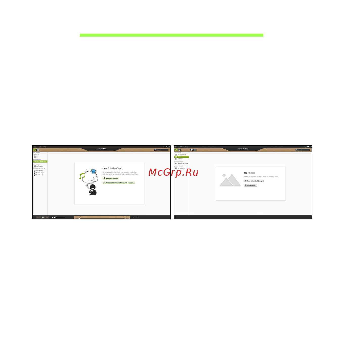 Acer ICONIA W510P [1301/2860] Acer clear fi