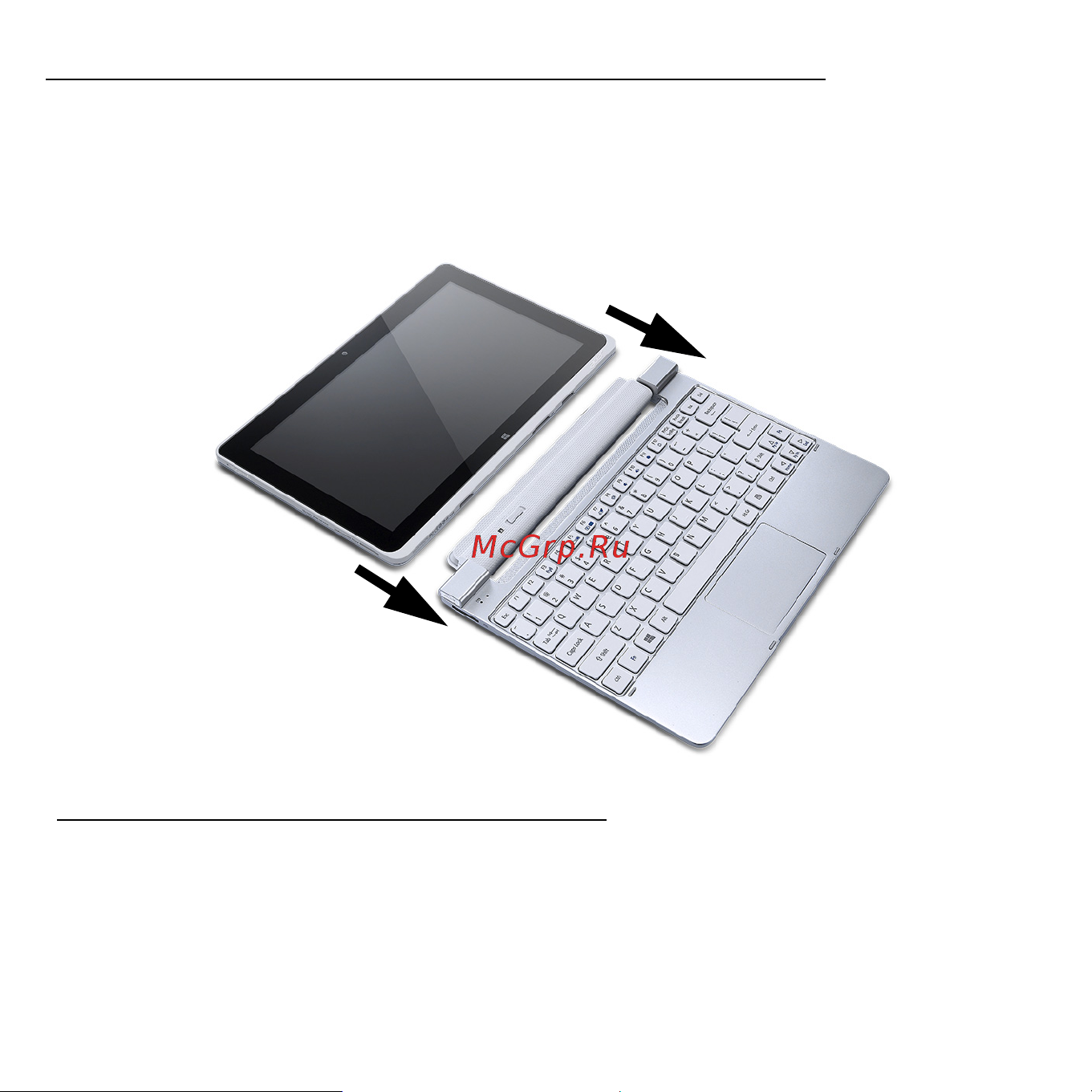 Acer ICONIA W510P [1765/2860] Conectaţi tableta la stativul cu tastatură