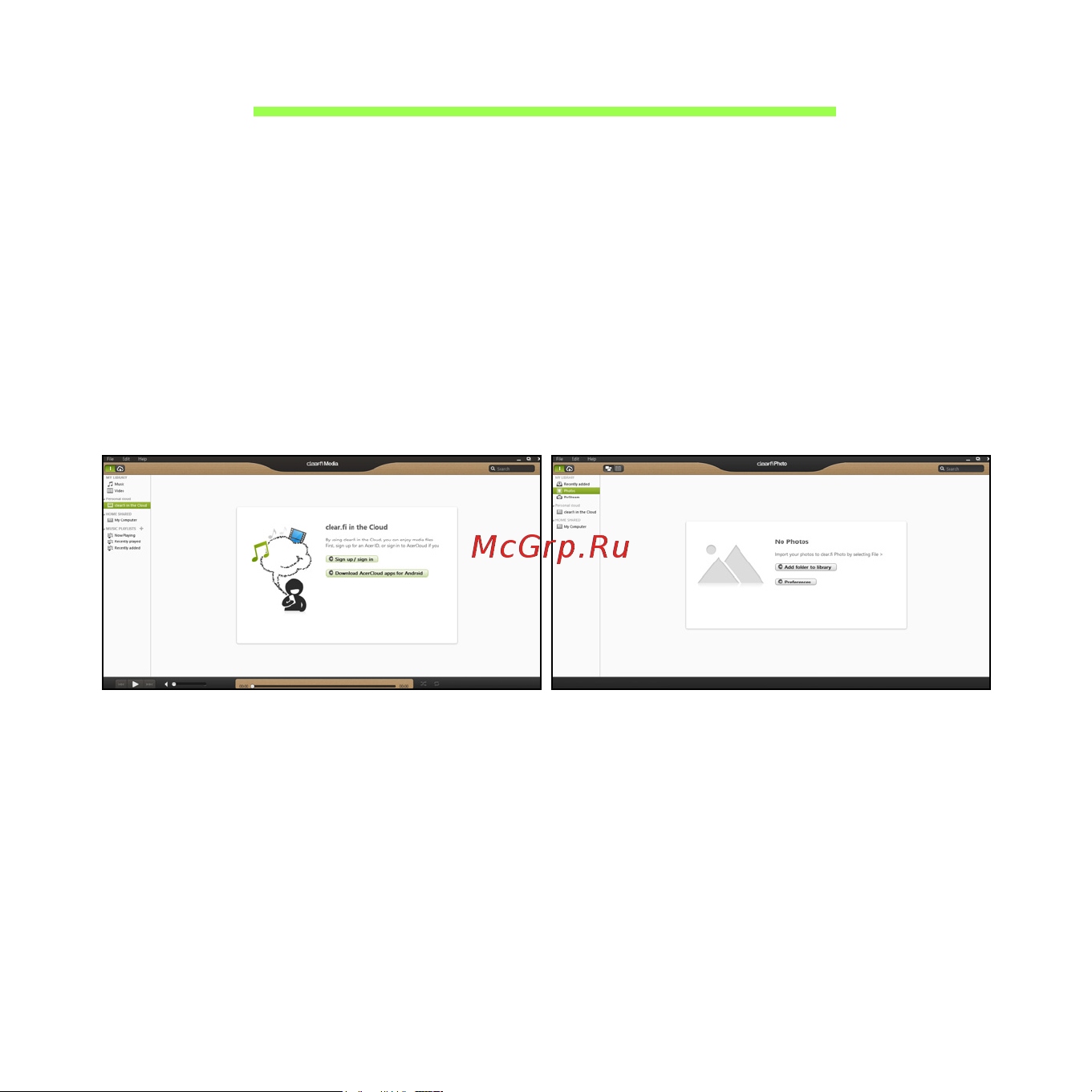 Acer ICONIA W510P [2711/2860] Acer clear fi