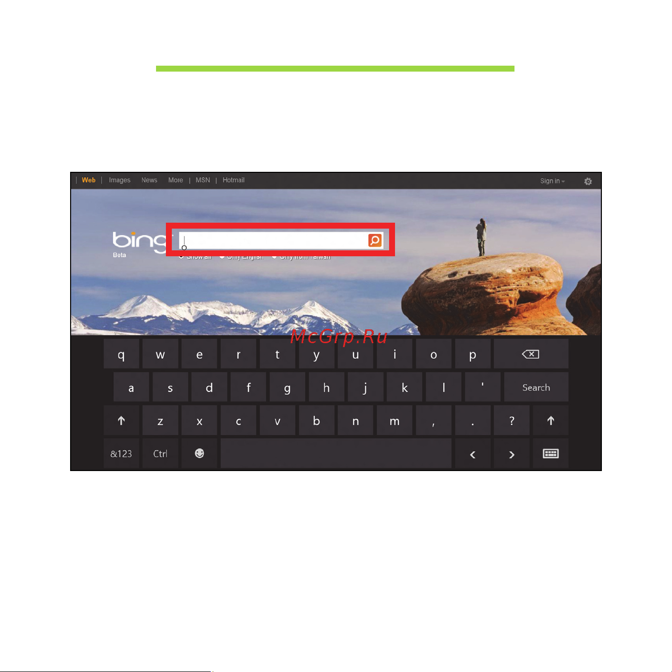 Acer ICONIA W510P [34/2860] Using the virtual keyboard