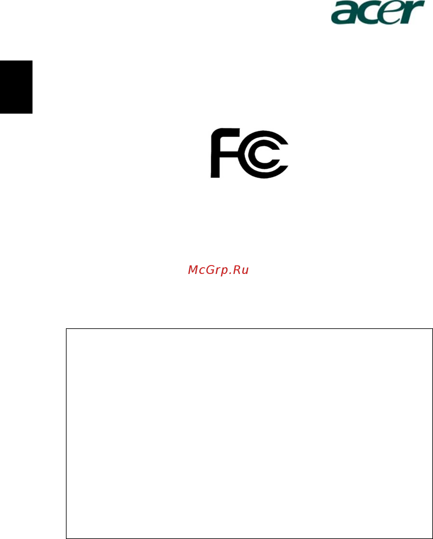 Acer REVO RL101 [32/33] Federal communications commission