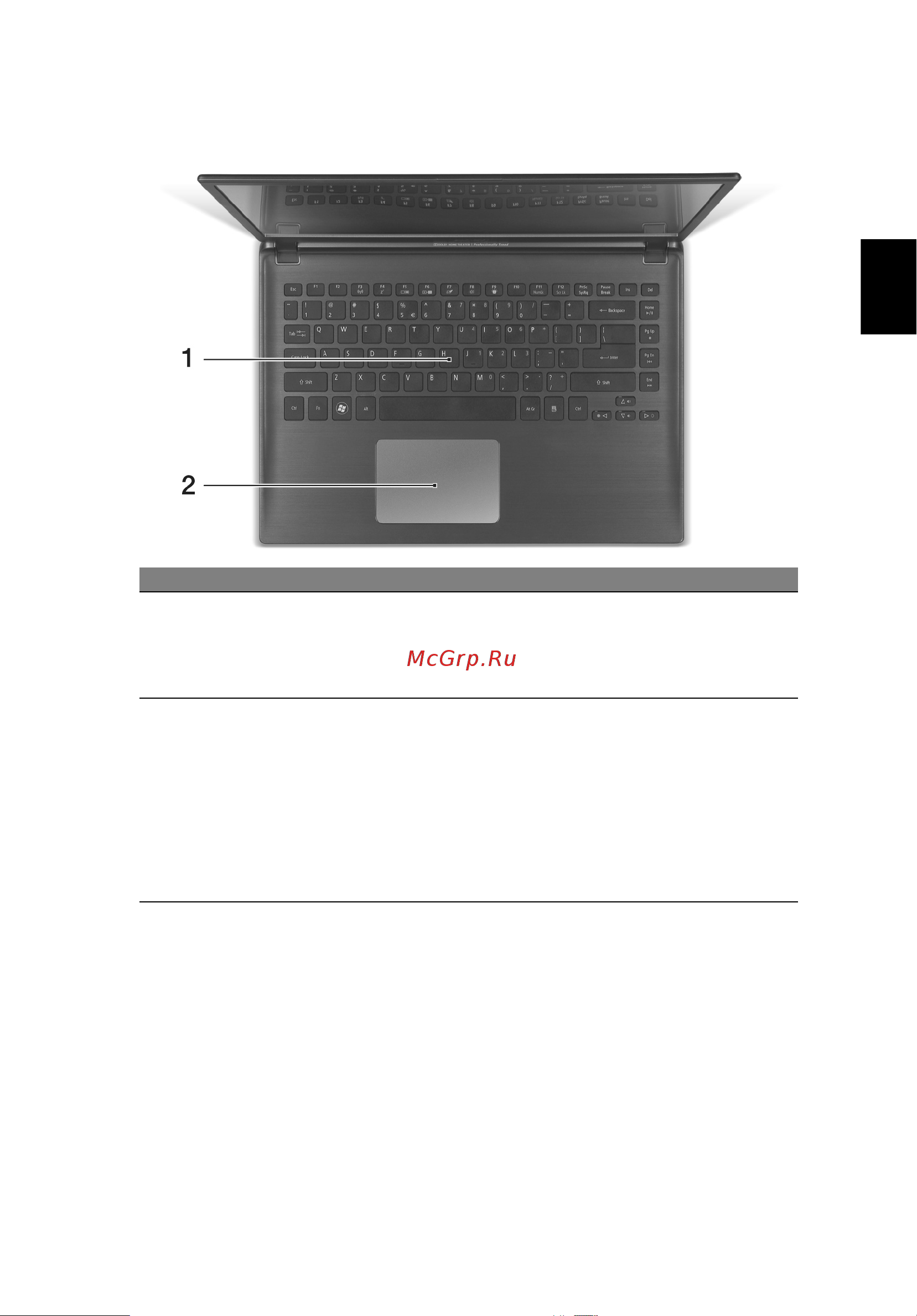 Acer TRAVELMATE X483G [5/12] Вид клавиатуры