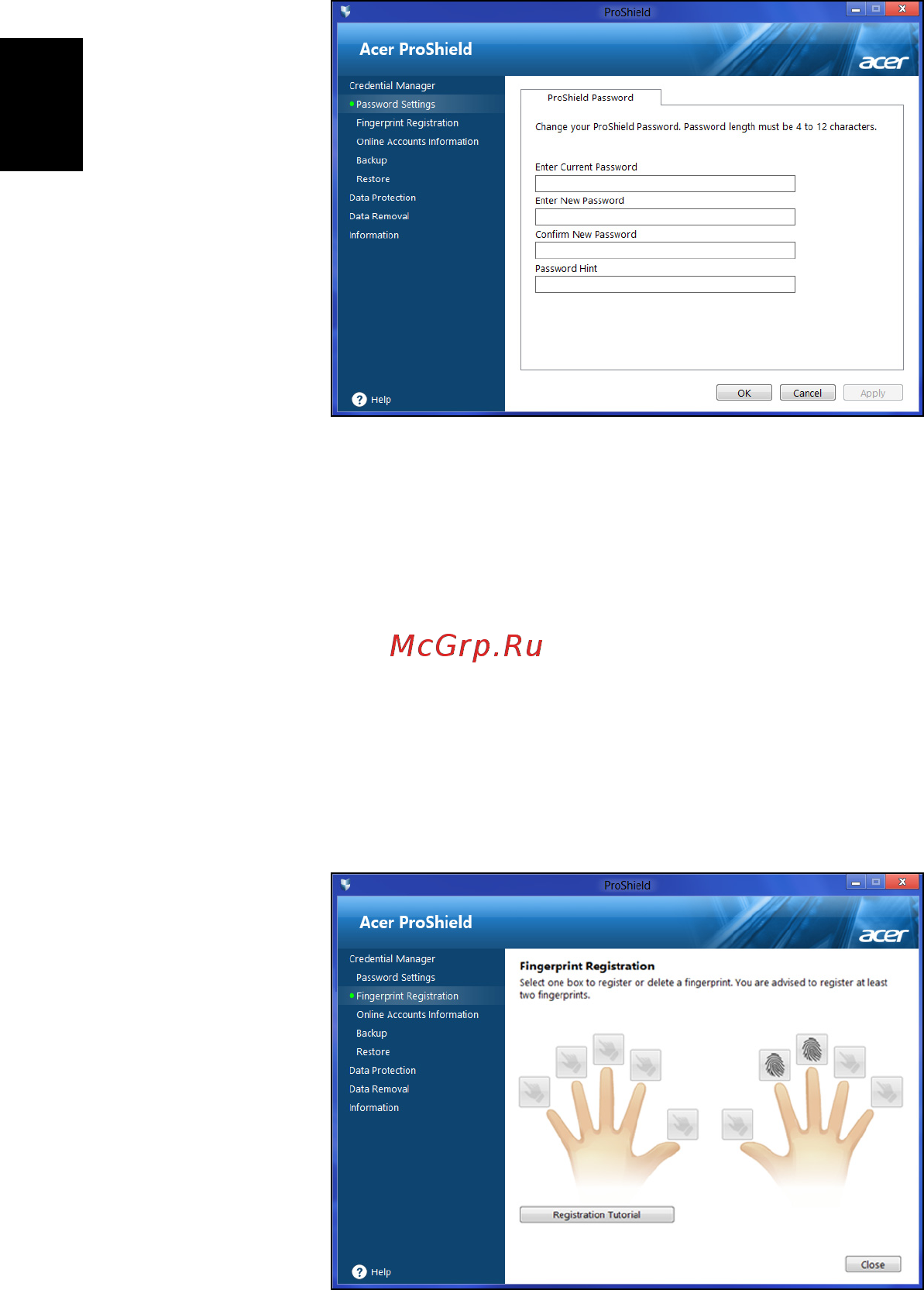 Acer TRAVELMATE P653-V [1042/2742] Менеджер регистрационных данных