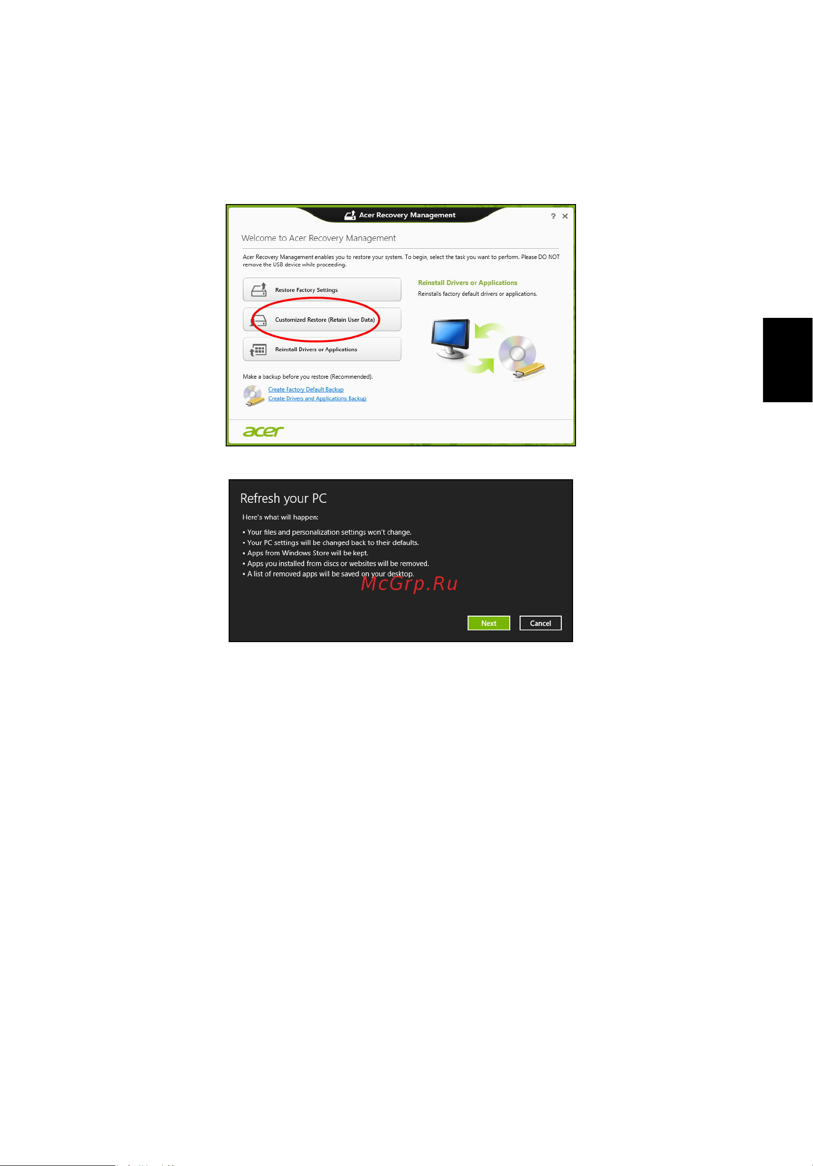 Acer TRAVELMATE P653-MG [1435/2742] Oprava zo zálohy pre opravu