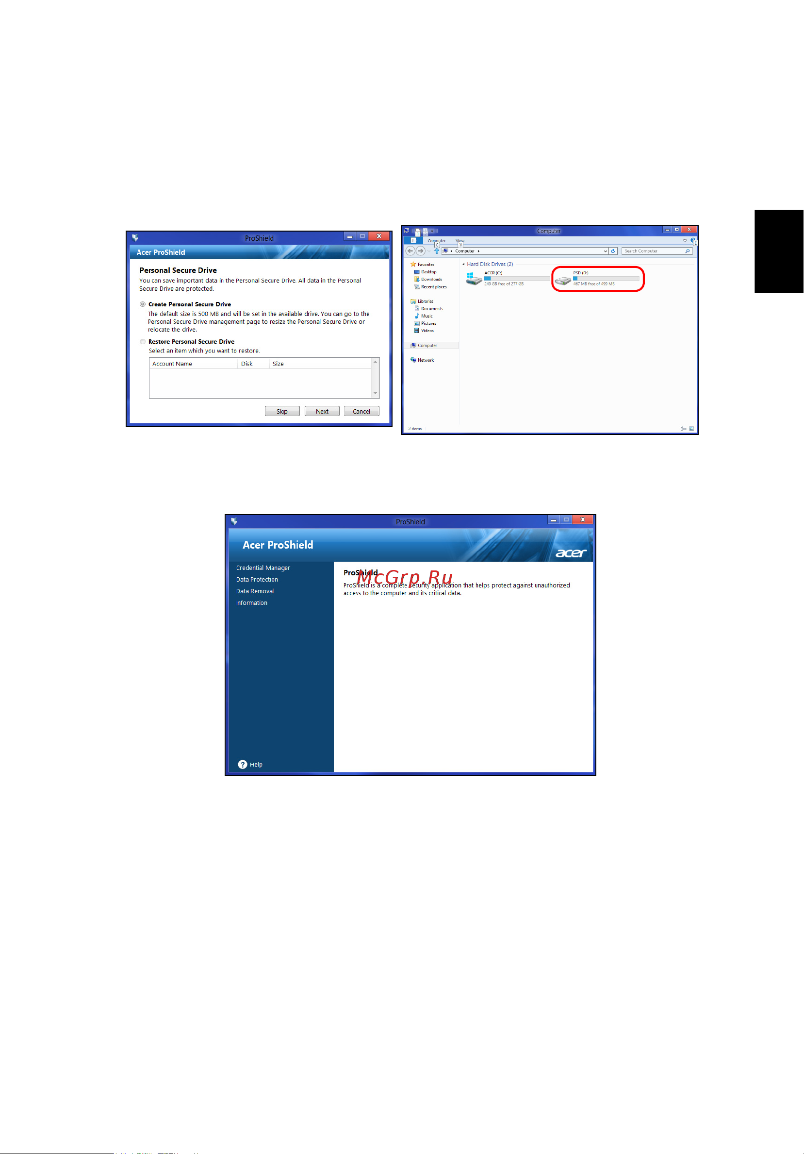 Acer TRAVELMATE P653-MG [213/2742] Persönliche sicherheitsdisk