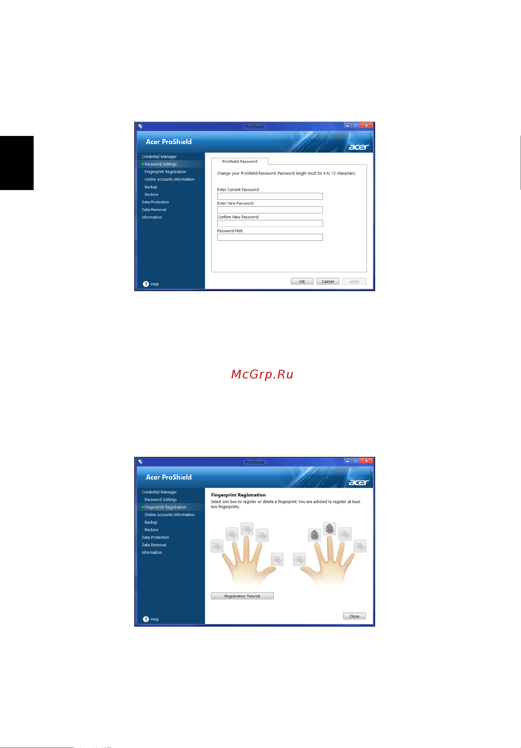 Acer TRAVELMATE P653-MG [214/2742] Zugangsdaten manager