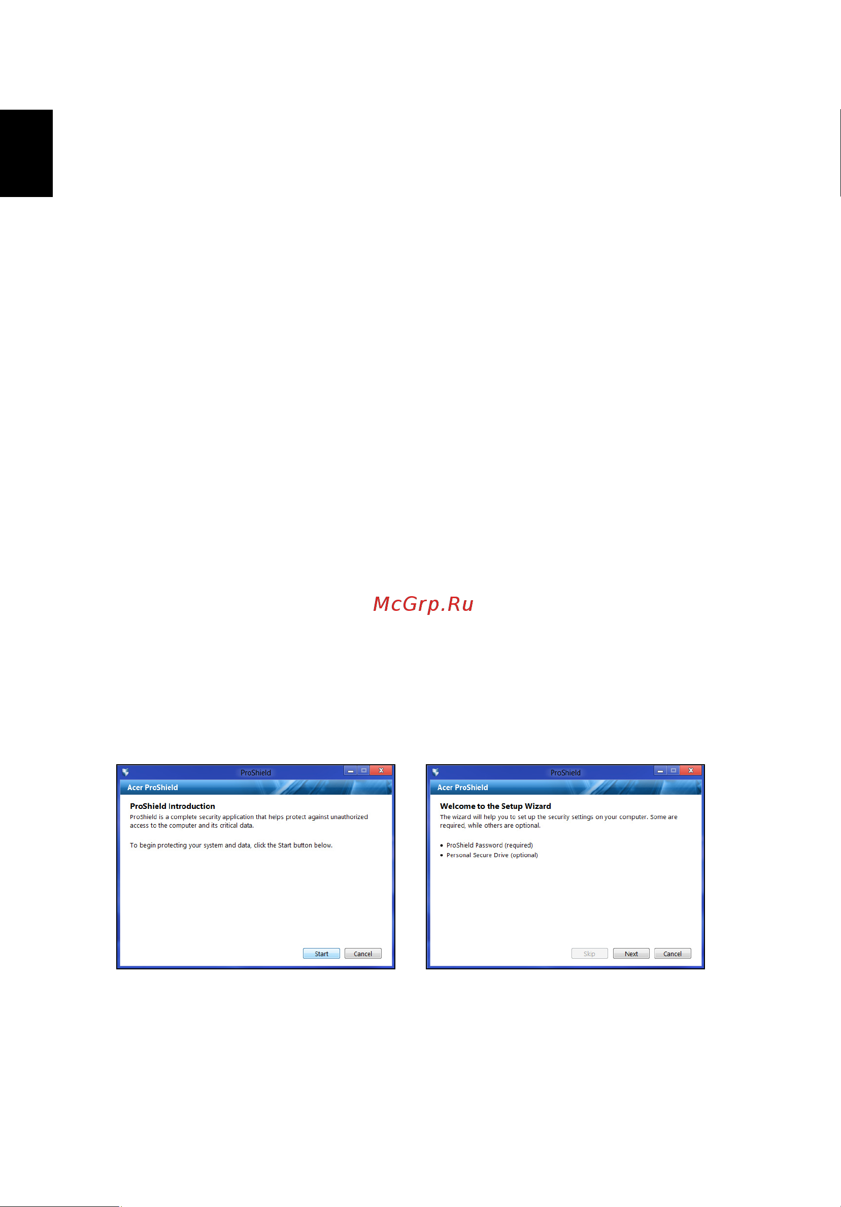 Acer TRAVELMATE P653-MG [2248/2742] Acer proshield sadece belli modellerde