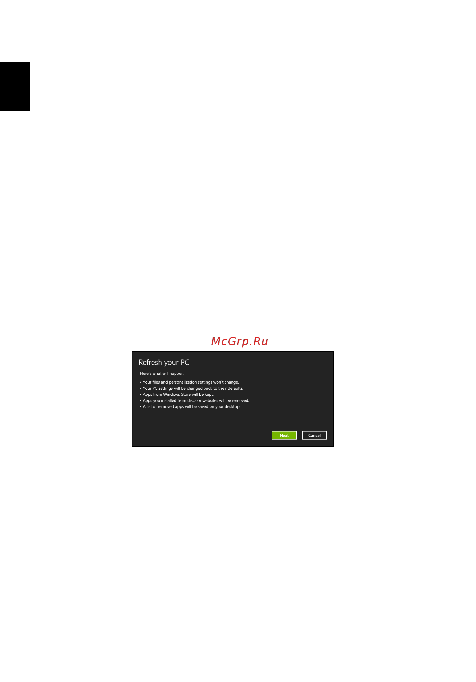 Acer TRAVELMATE P653-MG [2272/2742] Kurtarma yedeğinden bilgisayarınızı yenileme