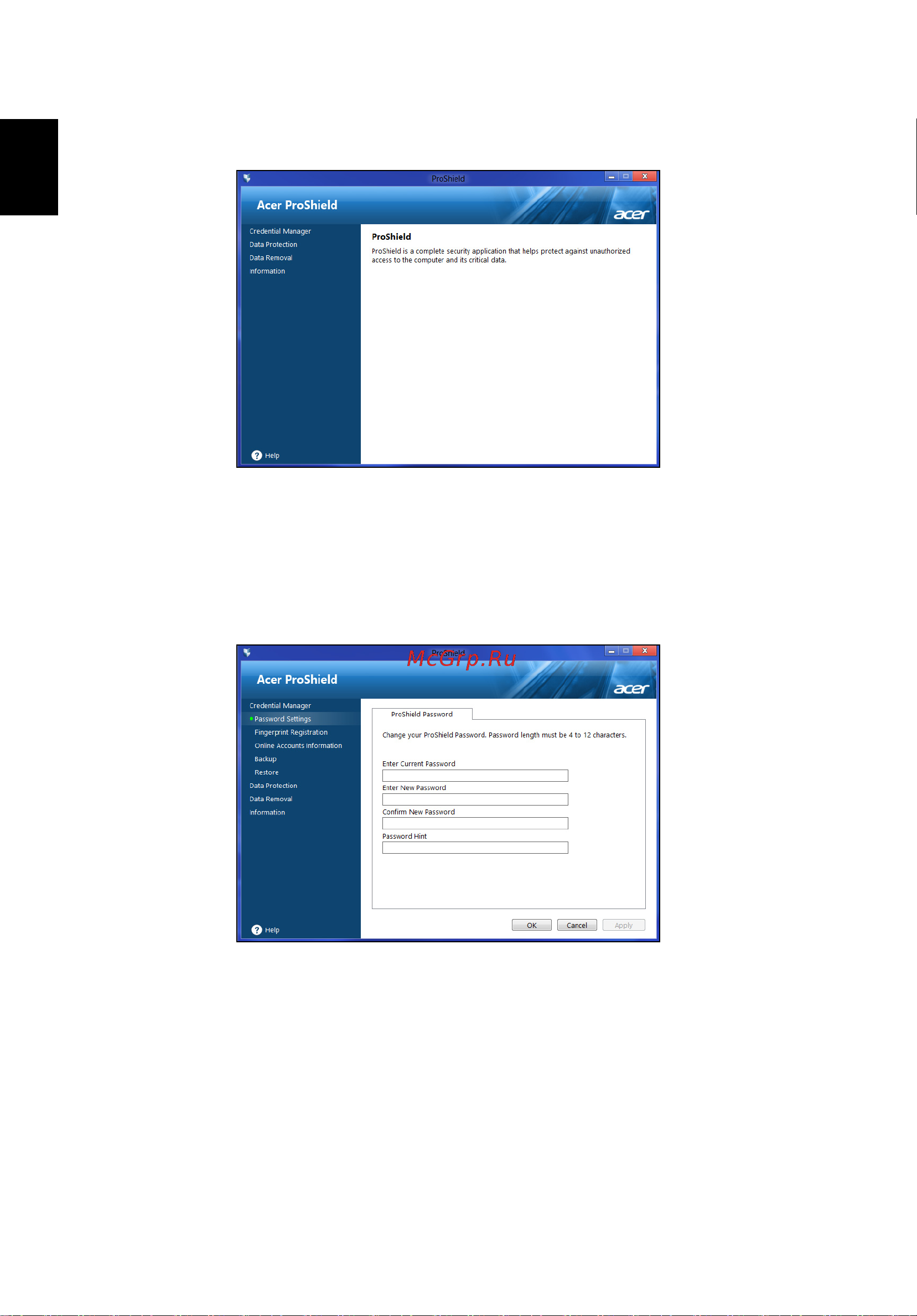 Acer TRAVELMATE P653-MG [2340/2742] 자격 증명 관리자