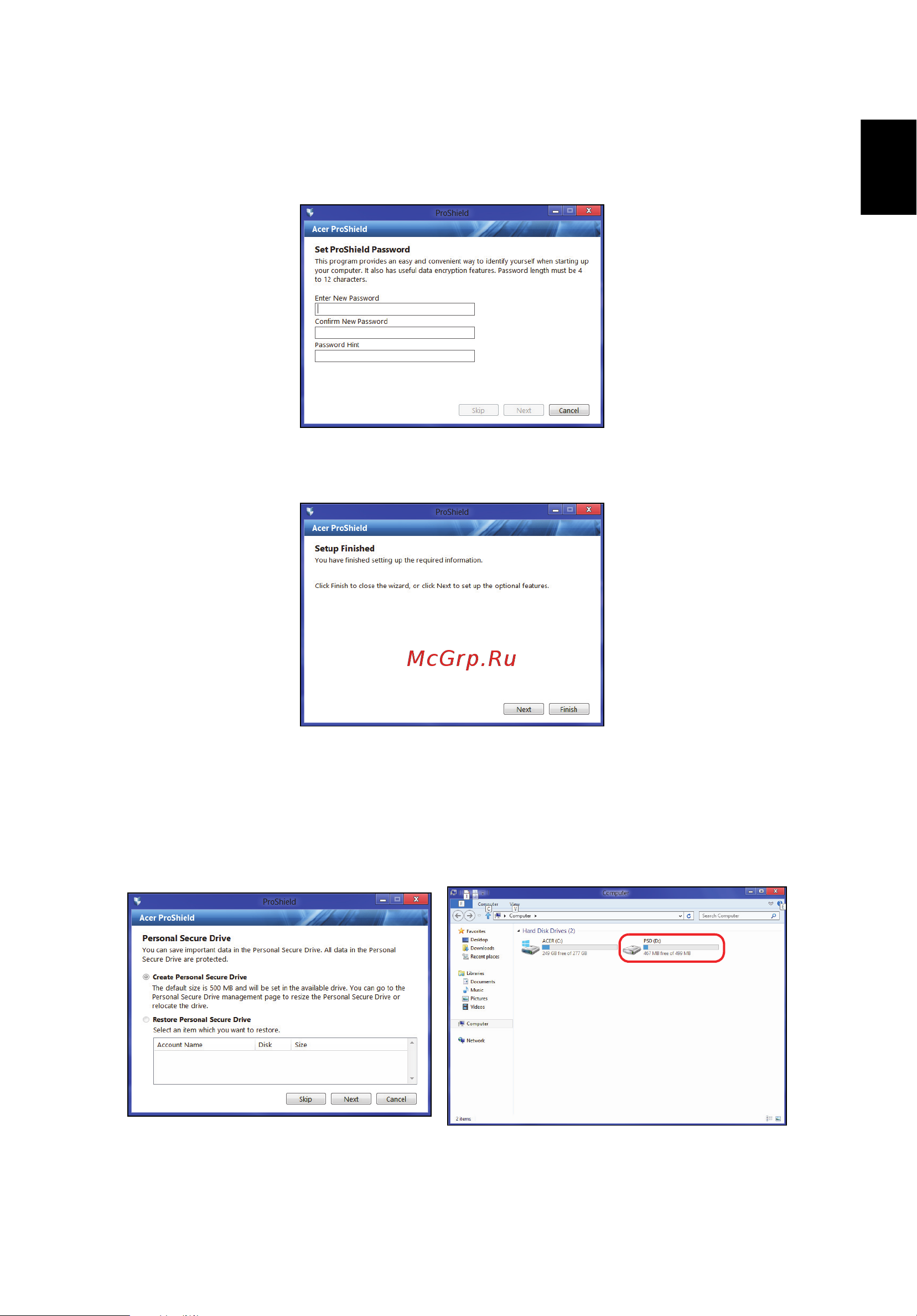 Acer TRAVELMATE P653-MG [27/2742] Personal secure drive