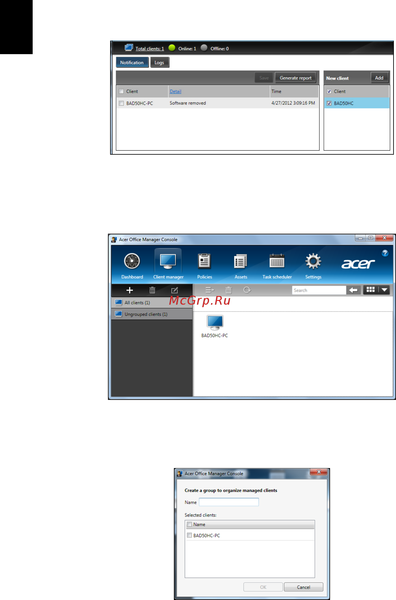 Acer TRAVELMATE P643-V [2344/2742] 클라이언트 관리자