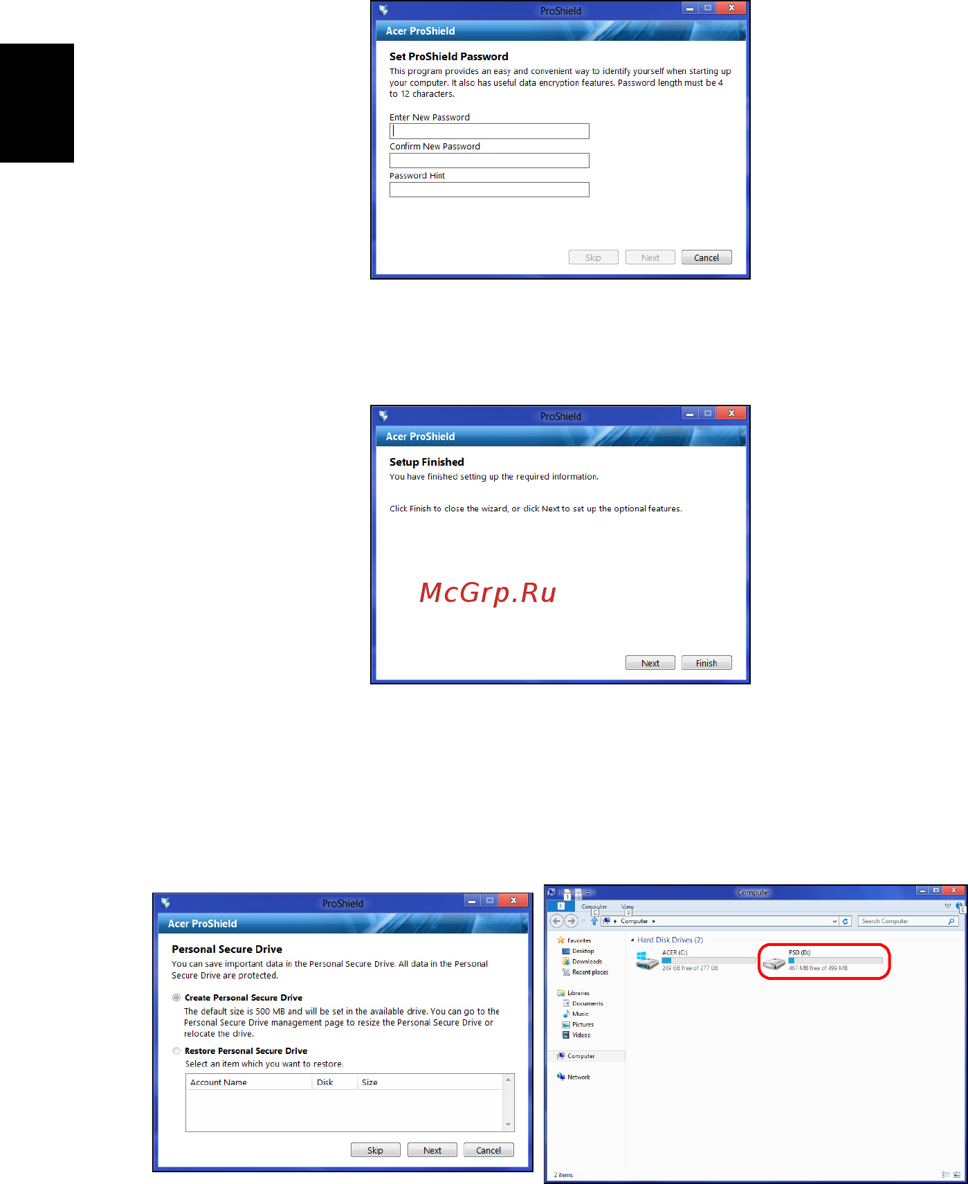 Acer TRAVELMATE P643-MG [1324/2742] Osobní zabezpečený disk