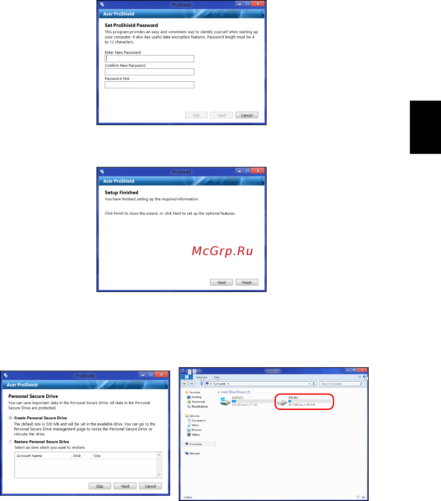 Acer TRAVELMATE P643-MG [2501/2742] 个人安全驱动器