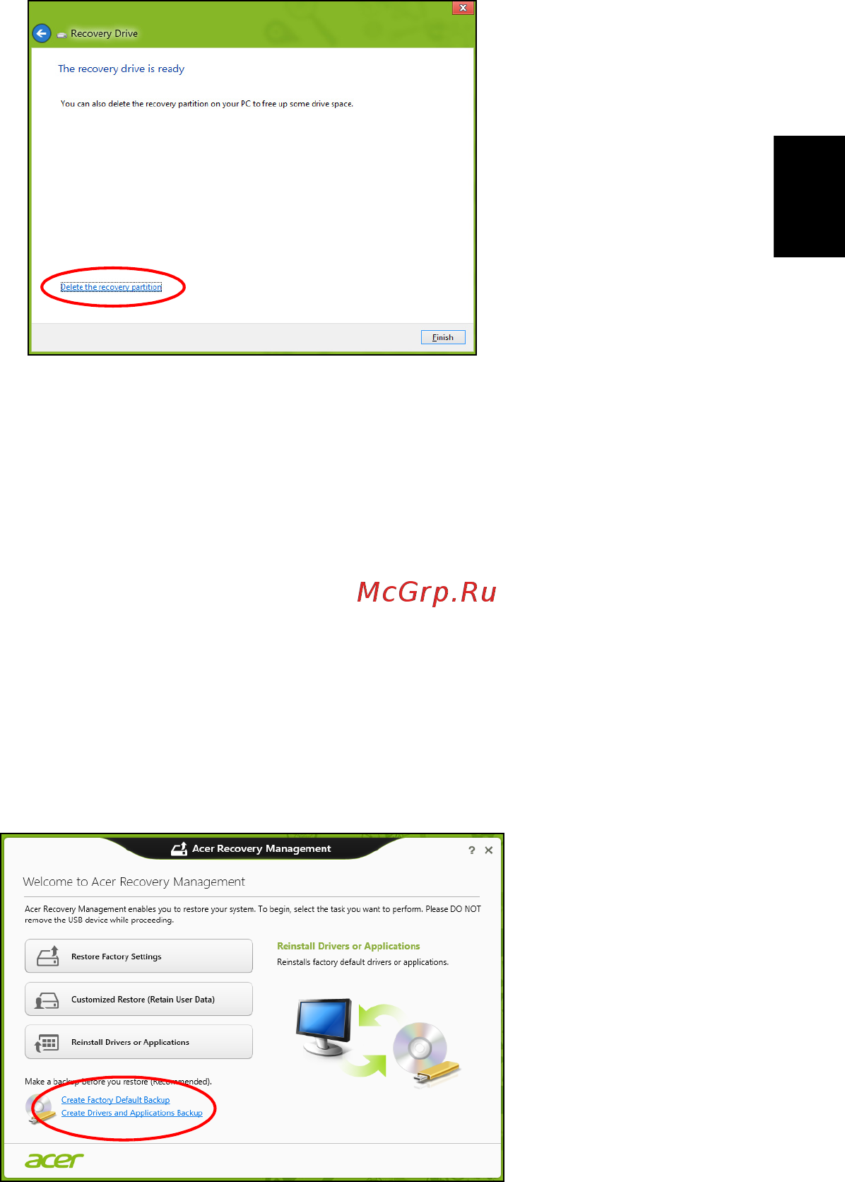 Acer TRAVELMATE P633-V [1427/2742] Vytvorenie zálohy ovládačov a aplikácií