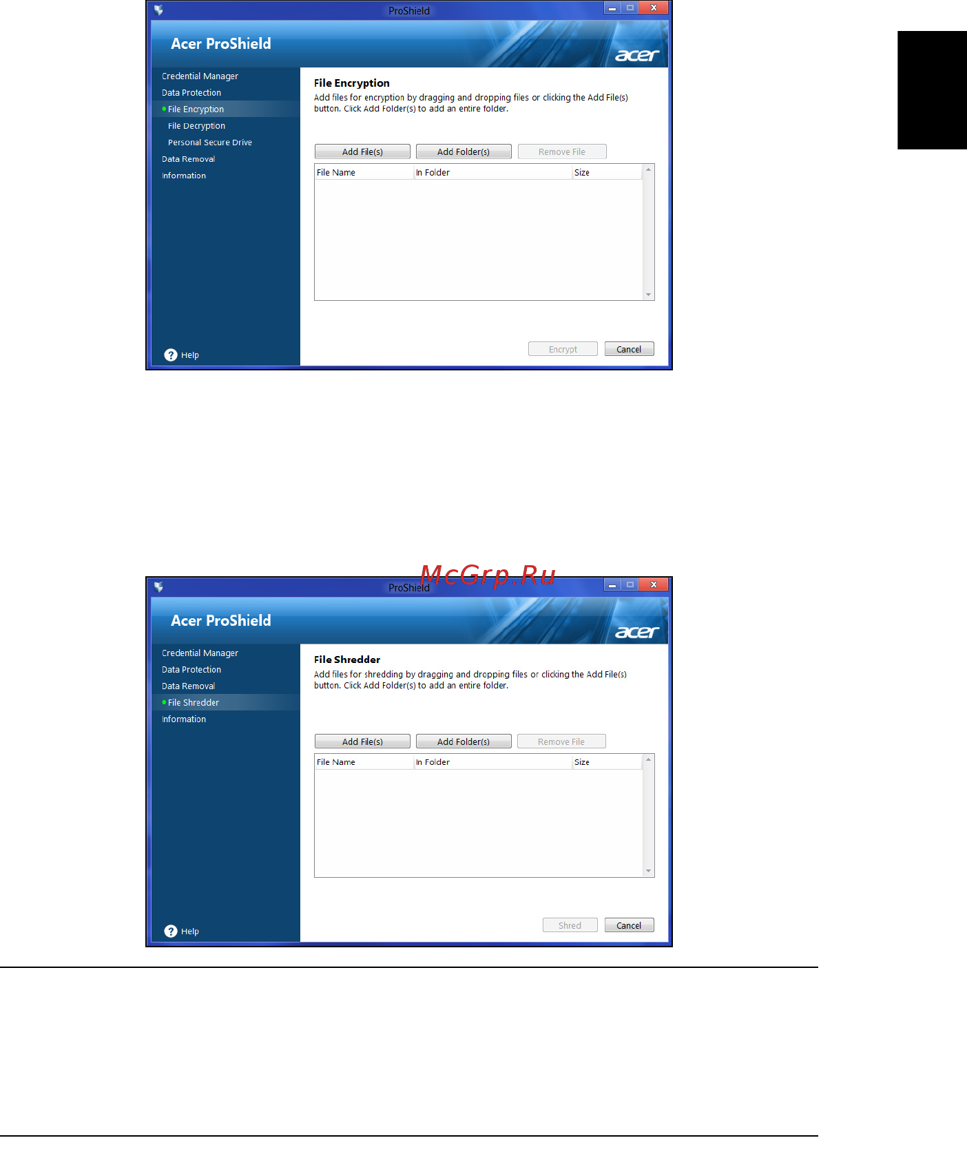 Acer TRAVELMATE P633-V [215/2742] Datenschutz