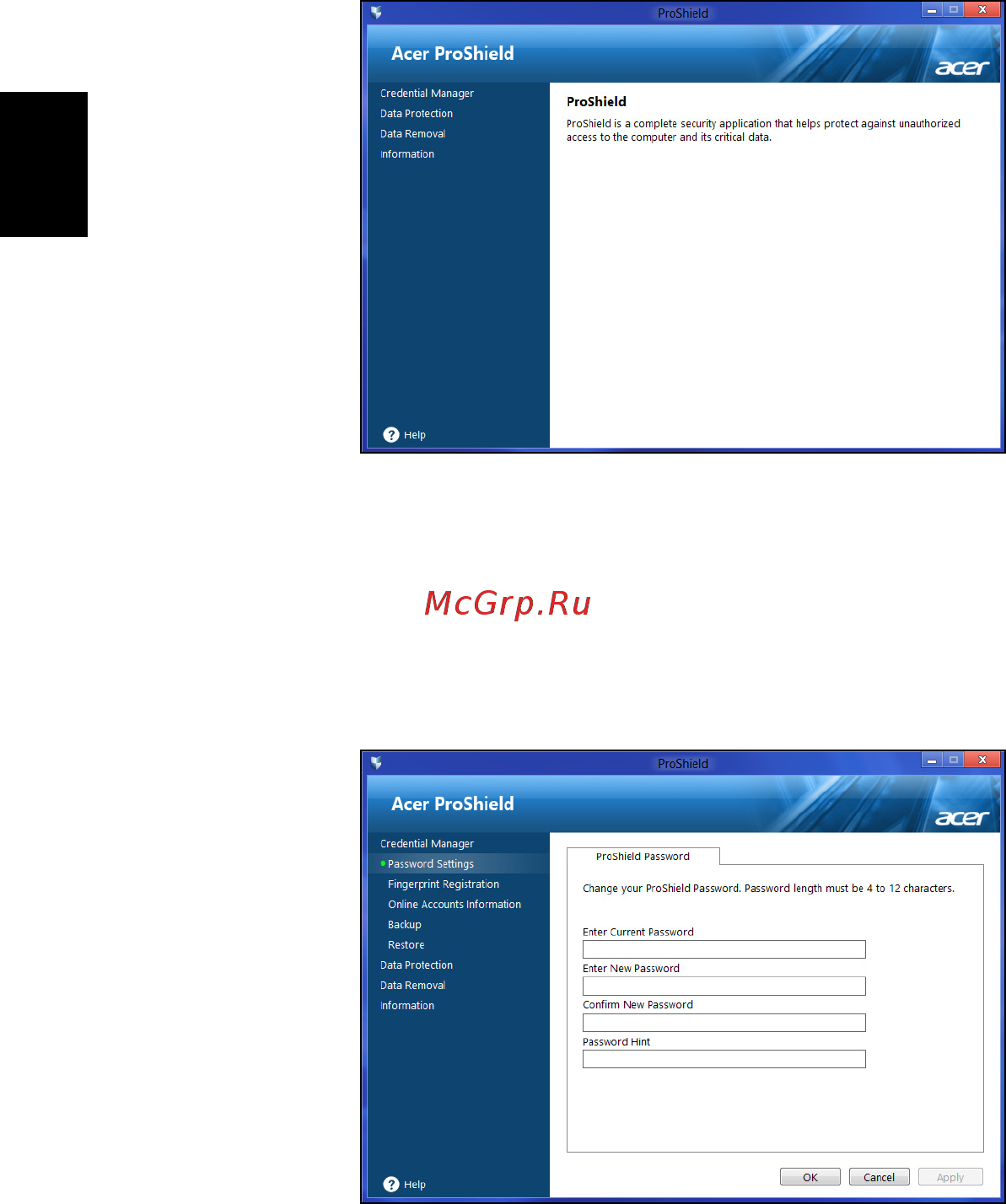 Acer TRAVELMATE P633-V [2678/2742] Credential manager