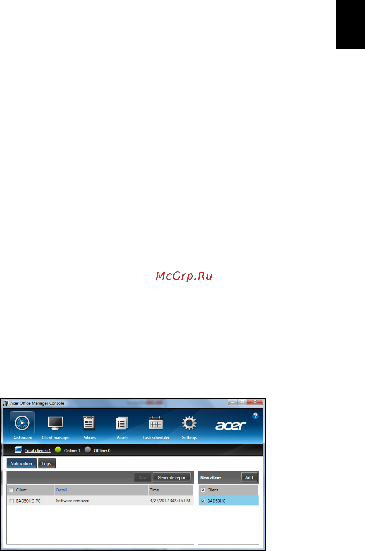Acer TRAVELMATE P633-M [119/2742] Tableau de bord