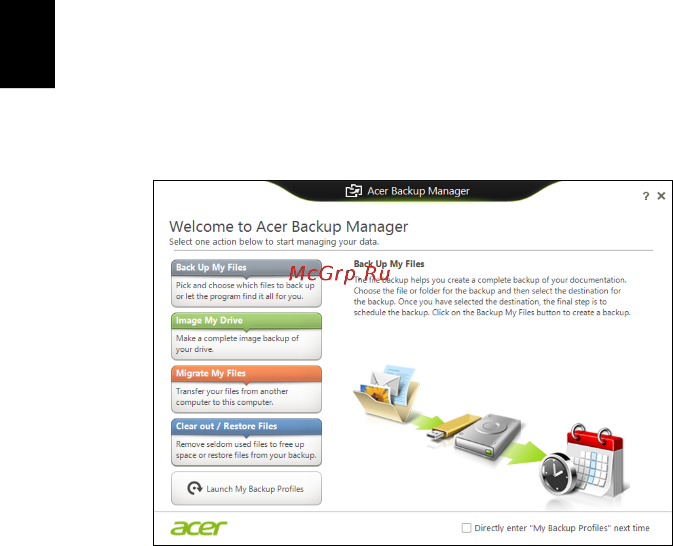 Acer TRAVELMATE P633-M [142/2742] Acer backup manager