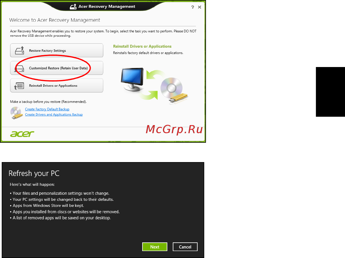 Acer TRAVELMATE P453-MG [1435/2742] Oprava zo zálohy pre opravu