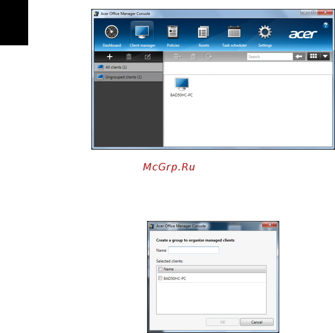Acer TRAVELMATE P453-MG [218/2742] Client manager