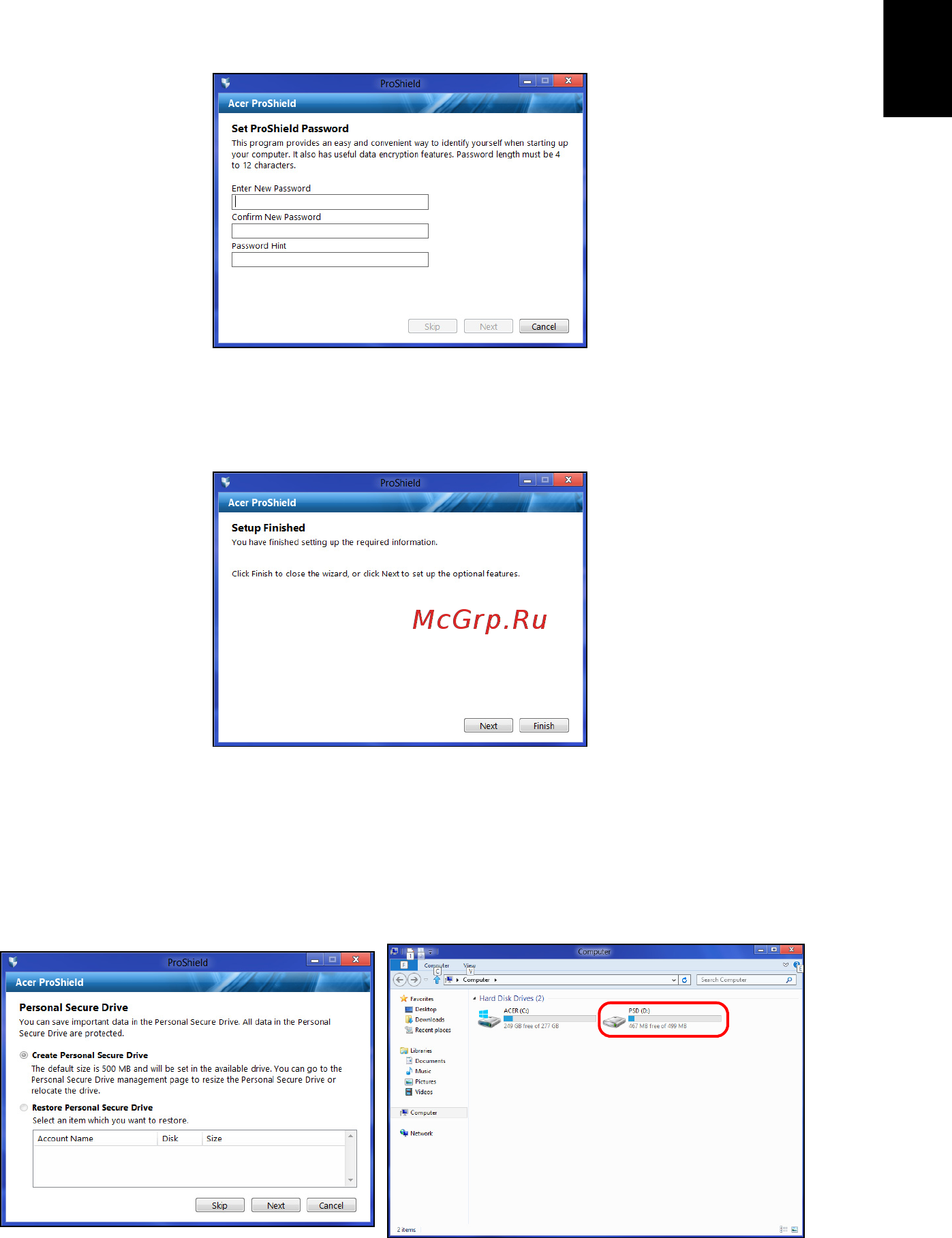 Acer TRAVELMATE P453-MG [2249/2742] Kişisel güvenli sürücü
