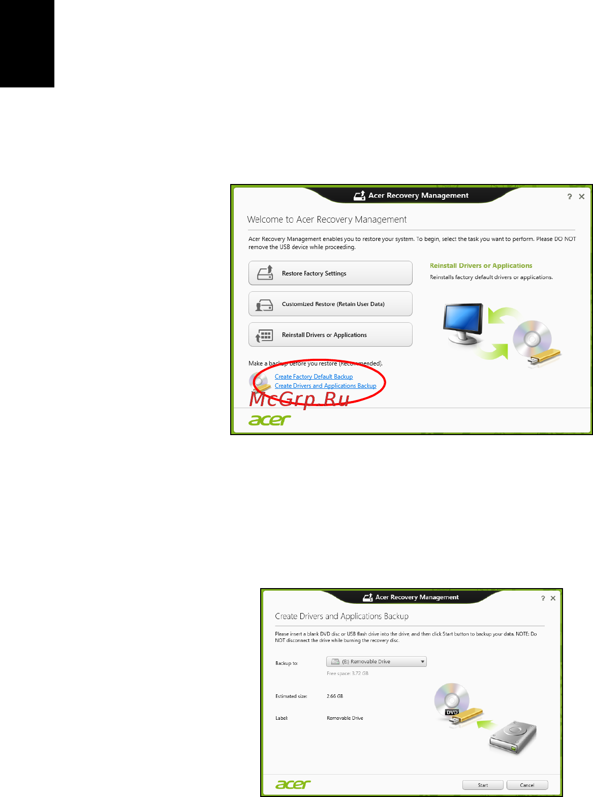 Acer TRAVELMATE P453-MG [228/2742] Erstellen einer kopie von treibern und applikationen