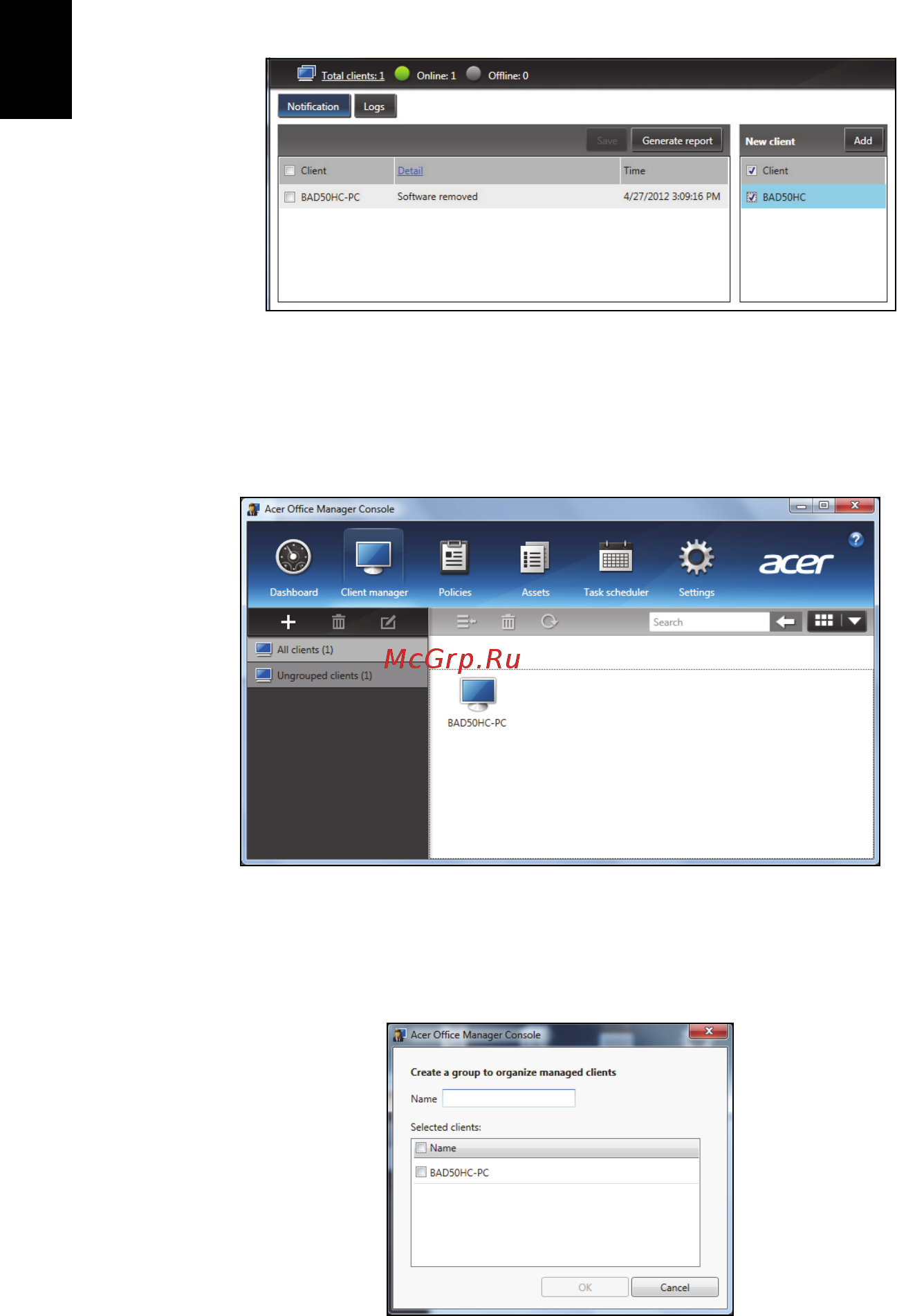 Acer TRAVELMATE P453-MG [32/2742] Client manager