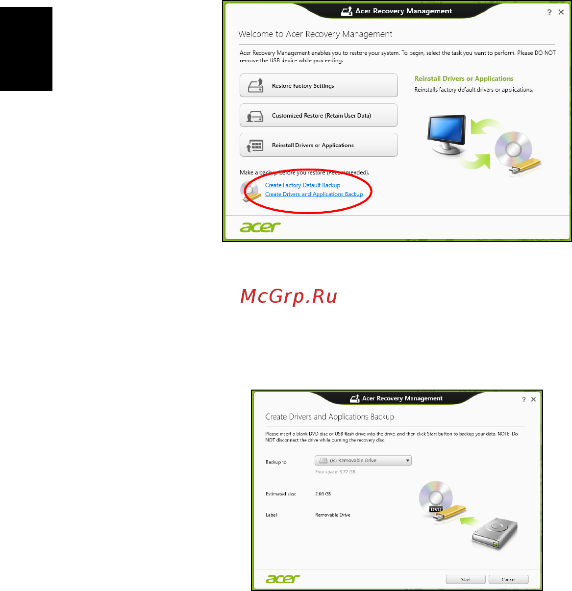 Acer TRAVELMATE P453-MG [326/2742] Creare backup per driver e applicazioni