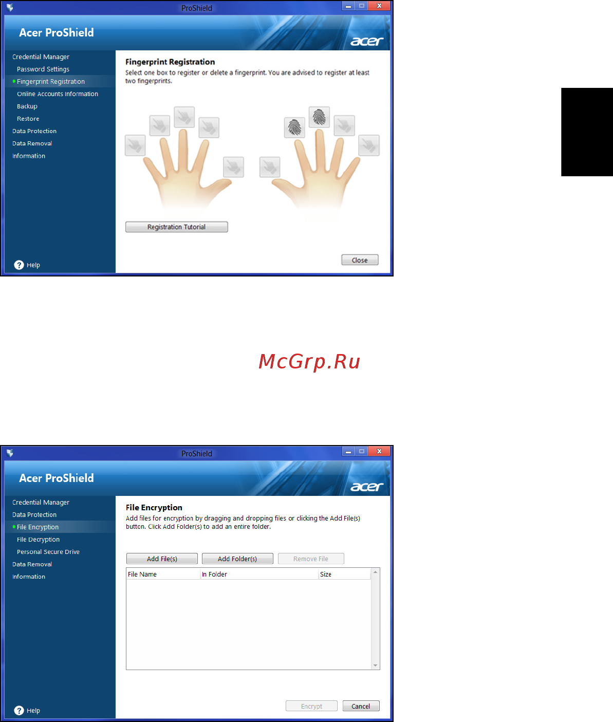 Acer TRAVELMATE P453-MG [949/2742] Tiedon suojaus