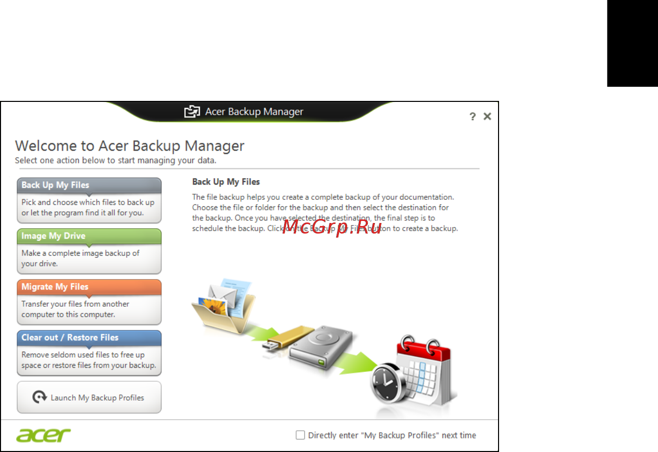 Acer TRAVELMATE P253-MG [241/2736] Acer backup manager