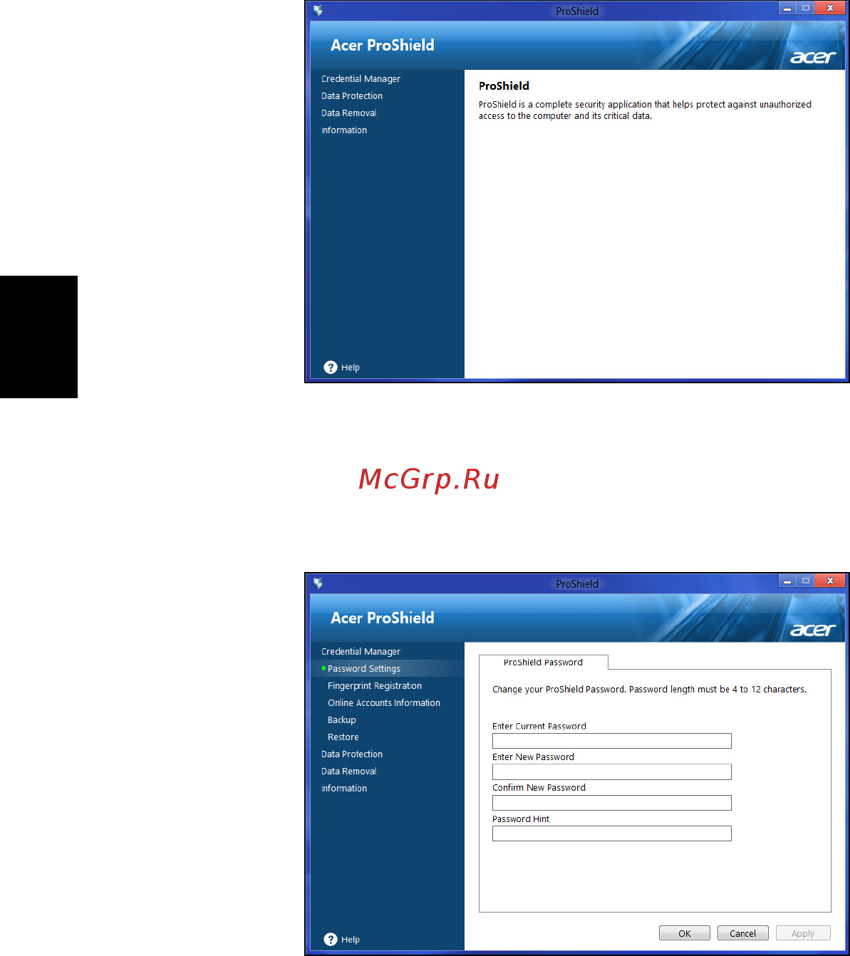 Acer TRAVELMATE P253-MG [2496/2736] 凭据管理器
