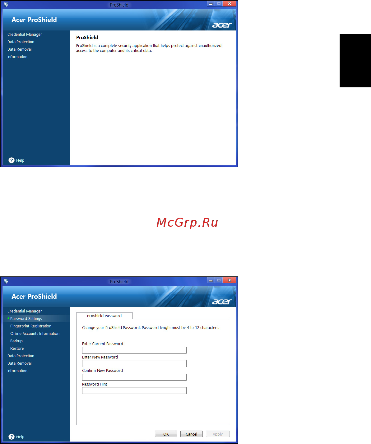 Acer TRAVELMATE P253-MG [2671/2736] Credential manager