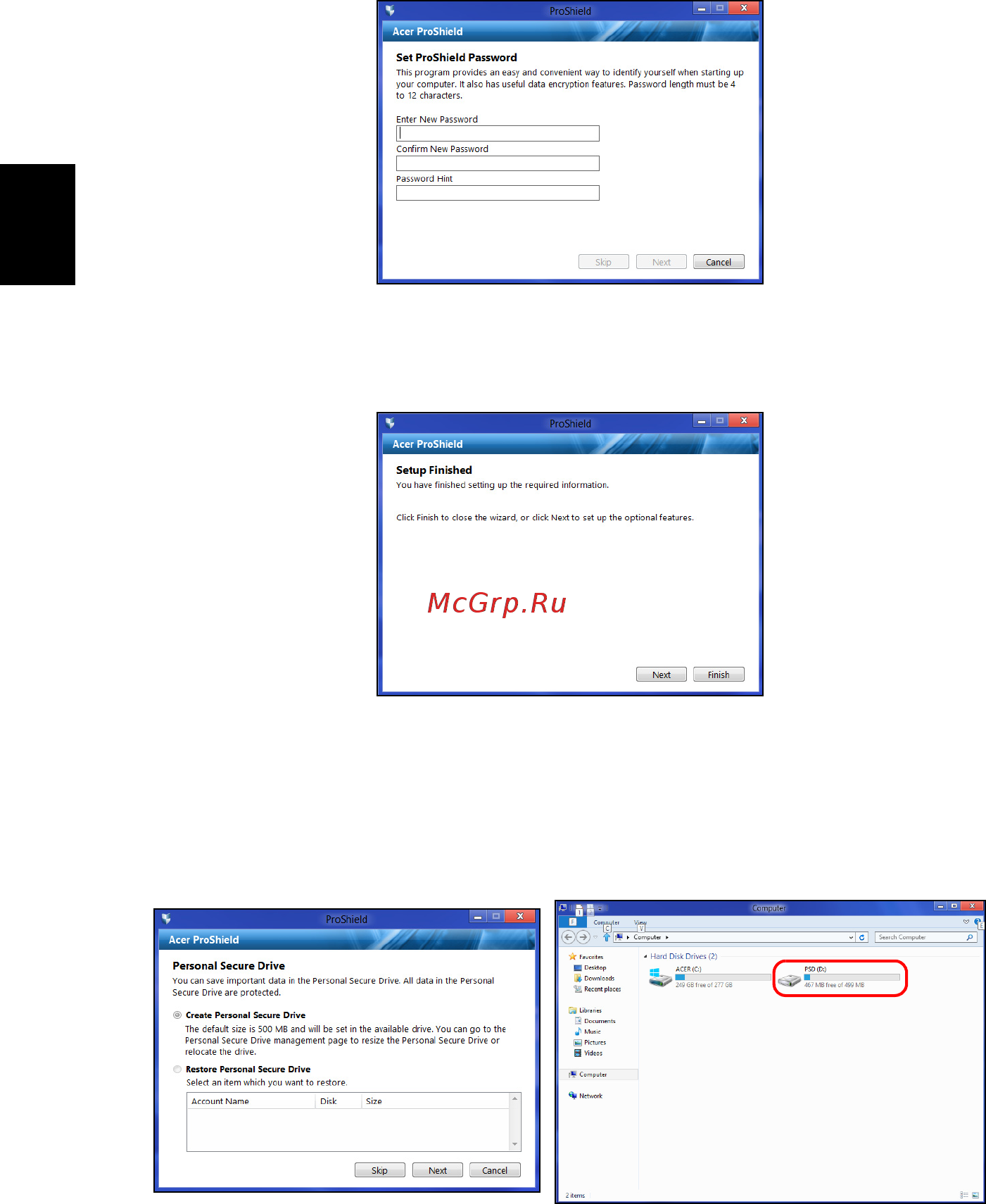 Acer TRAVELMATE P253-MG [588/2736] Persoonlijk veilig station