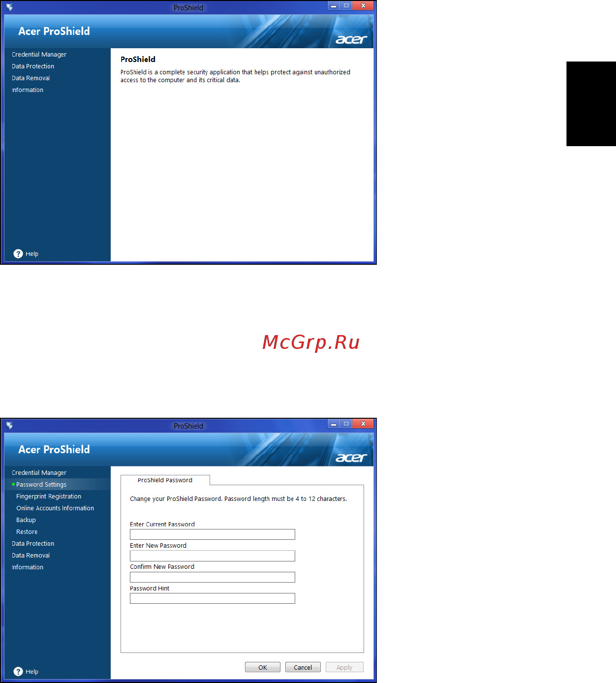 Acer TRAVELMATE P253-MG [859/2736] Credential manager