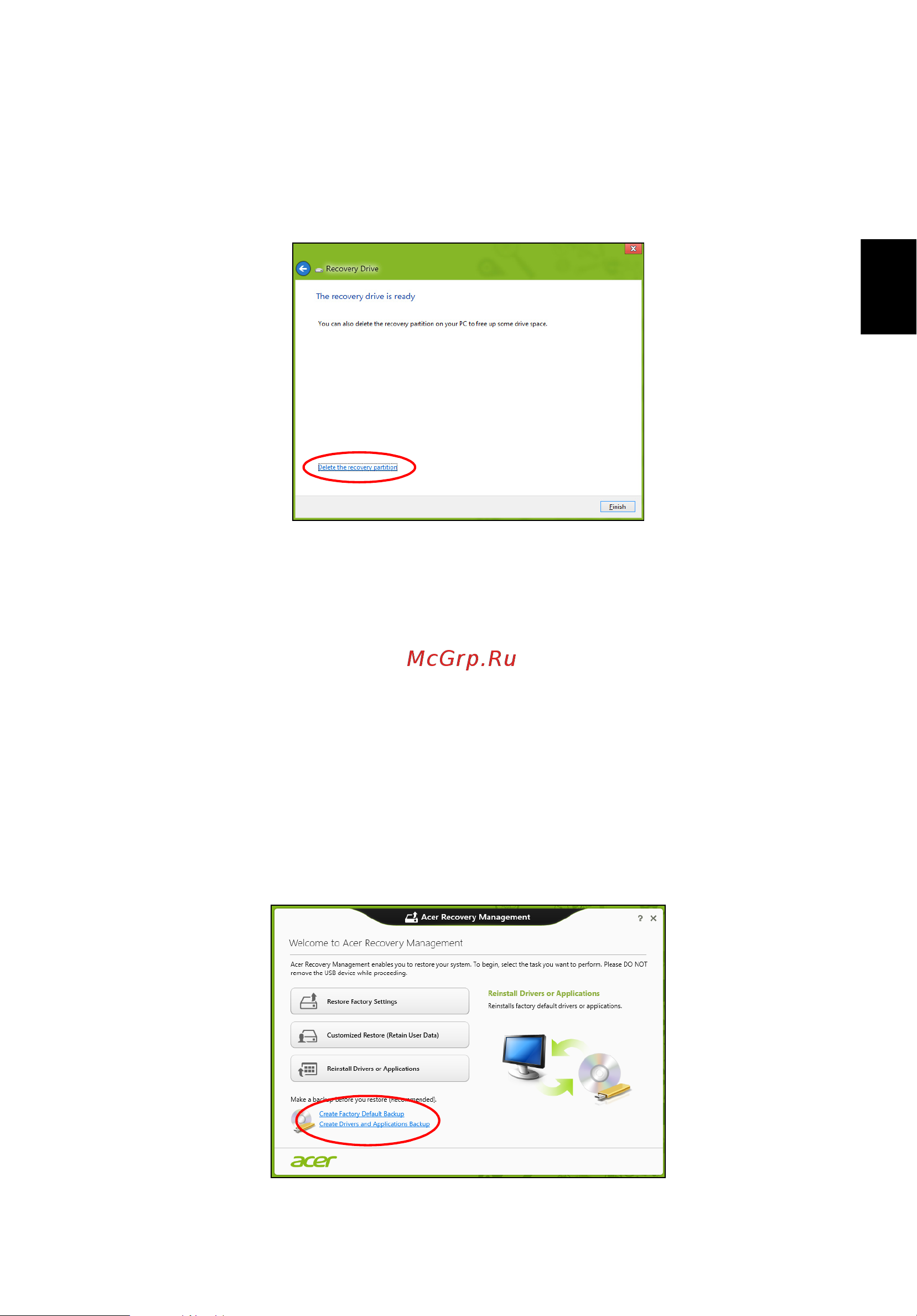 Acer TRAVELMATE P253-E [1335/2736] Vytvoření zálohy ovladačů a aplikací