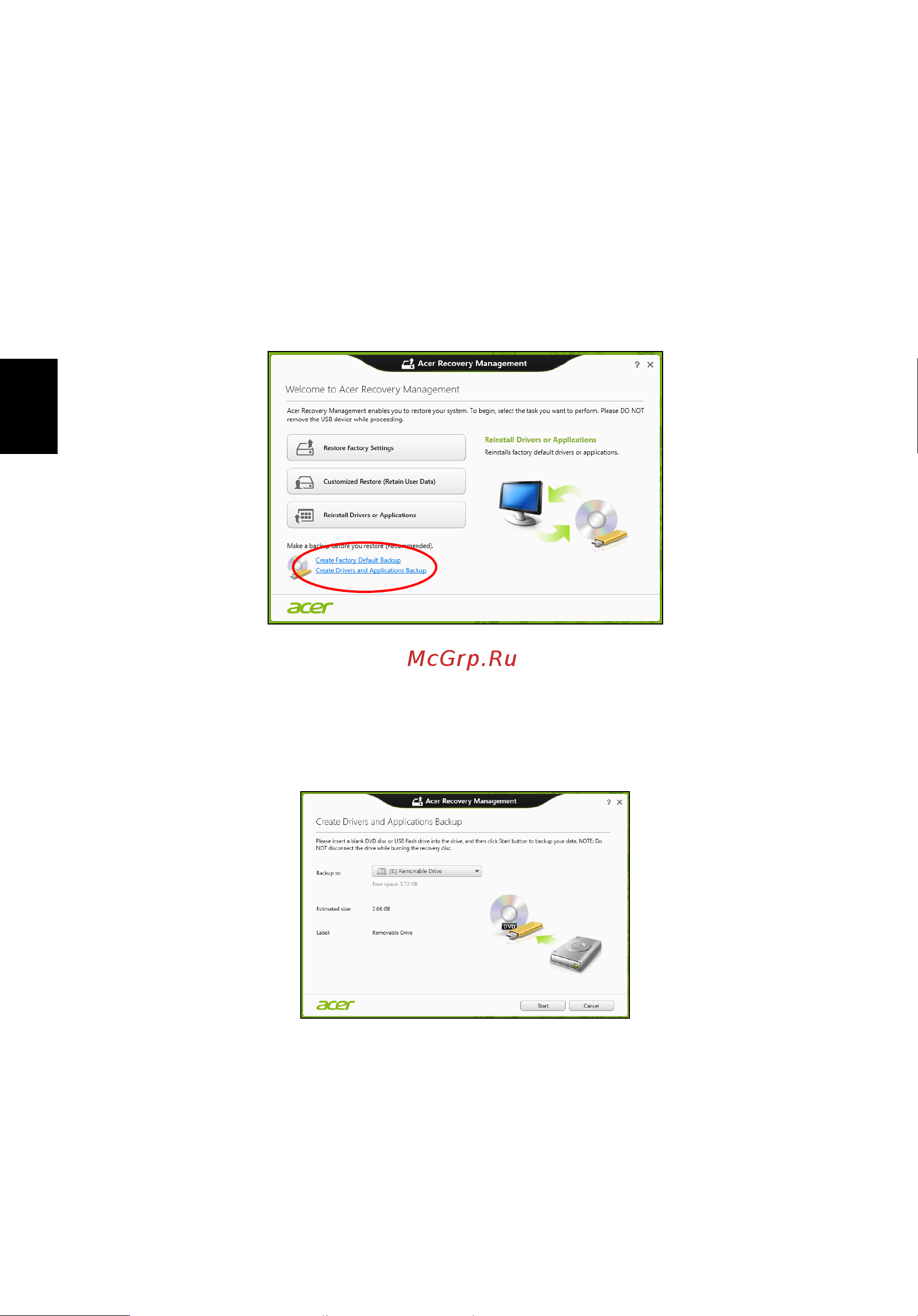 Acer TRAVELMATE P253-E [2062/2736] Tvarkyklių ir programų atsarginių kopijų kūrimas