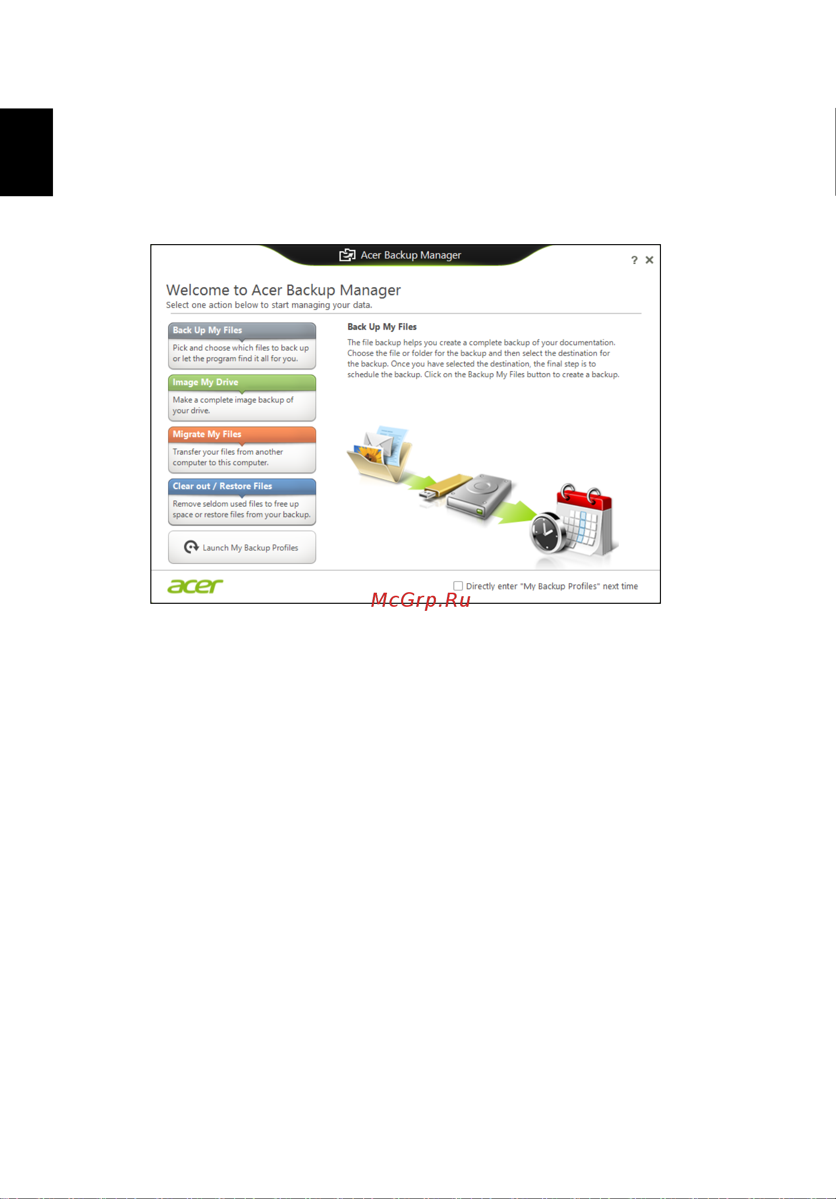 Acer TRAVELMATE P253-E [2356/2736] Acer backup manager