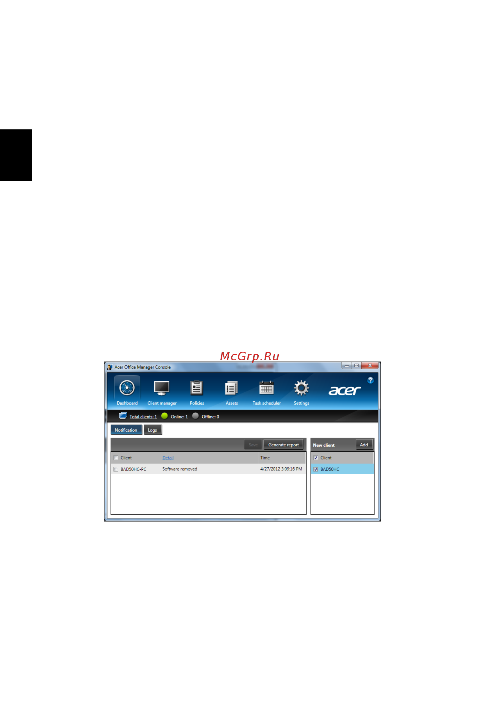 Acer TRAVELMATE P253-E [2420/2736] Acer office manager