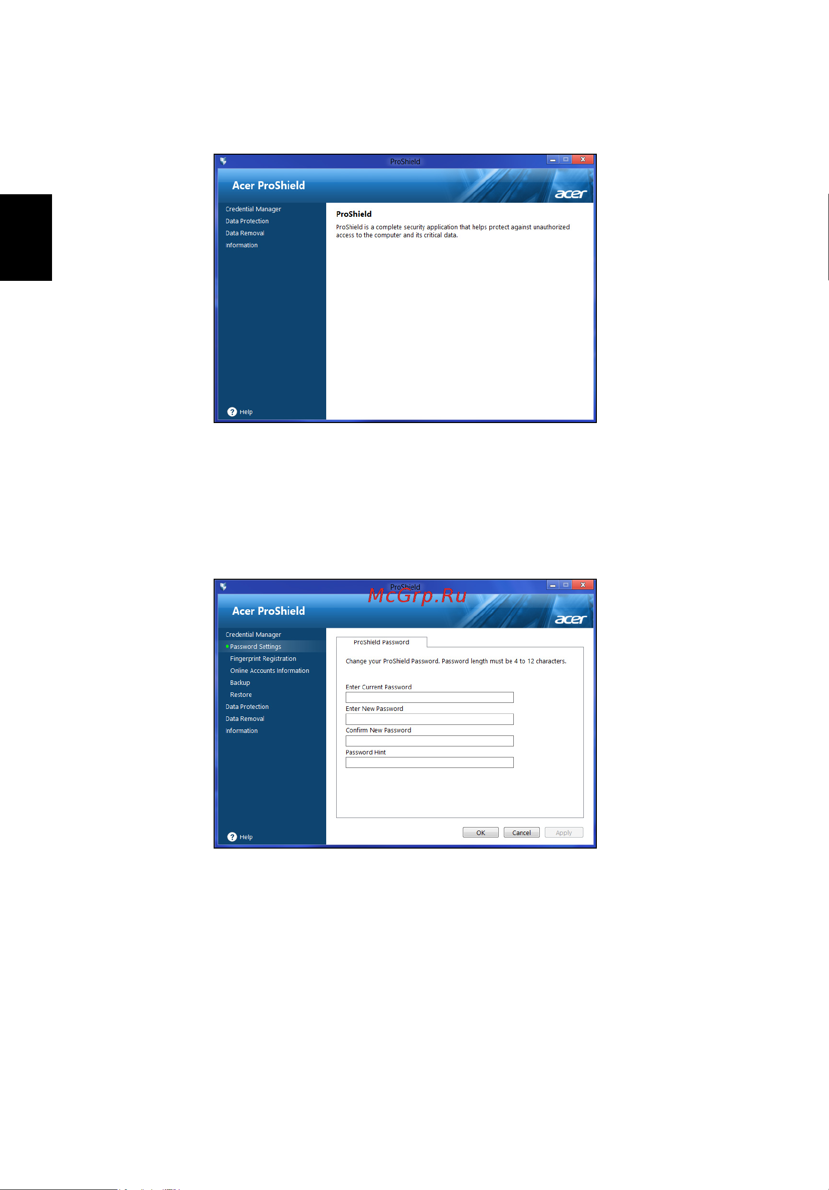 Acer TRAVELMATE P253-E [2578/2736] Manajer kredensial