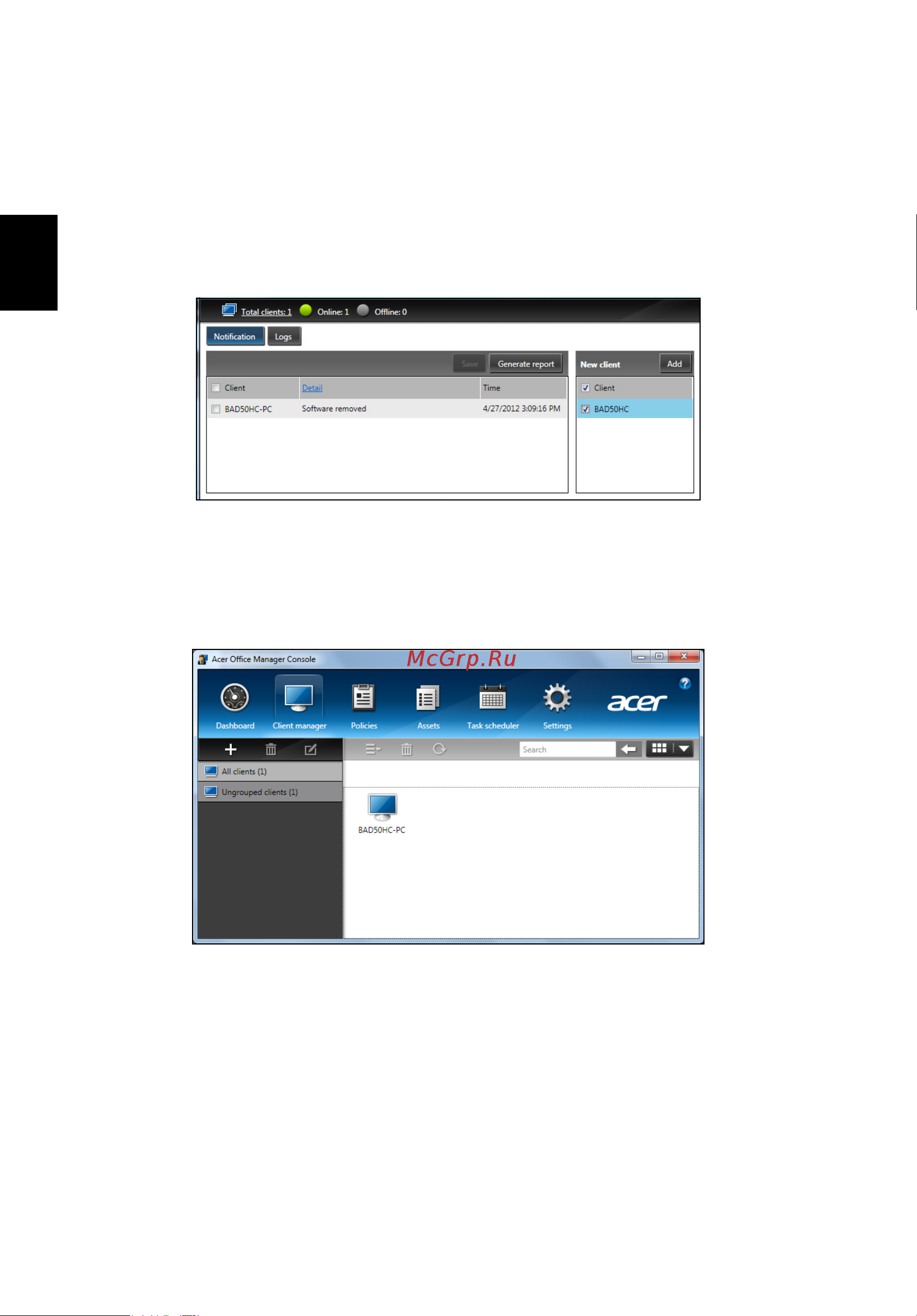 Acer TRAVELMATE P253-E [2582/2736] Manajer klien