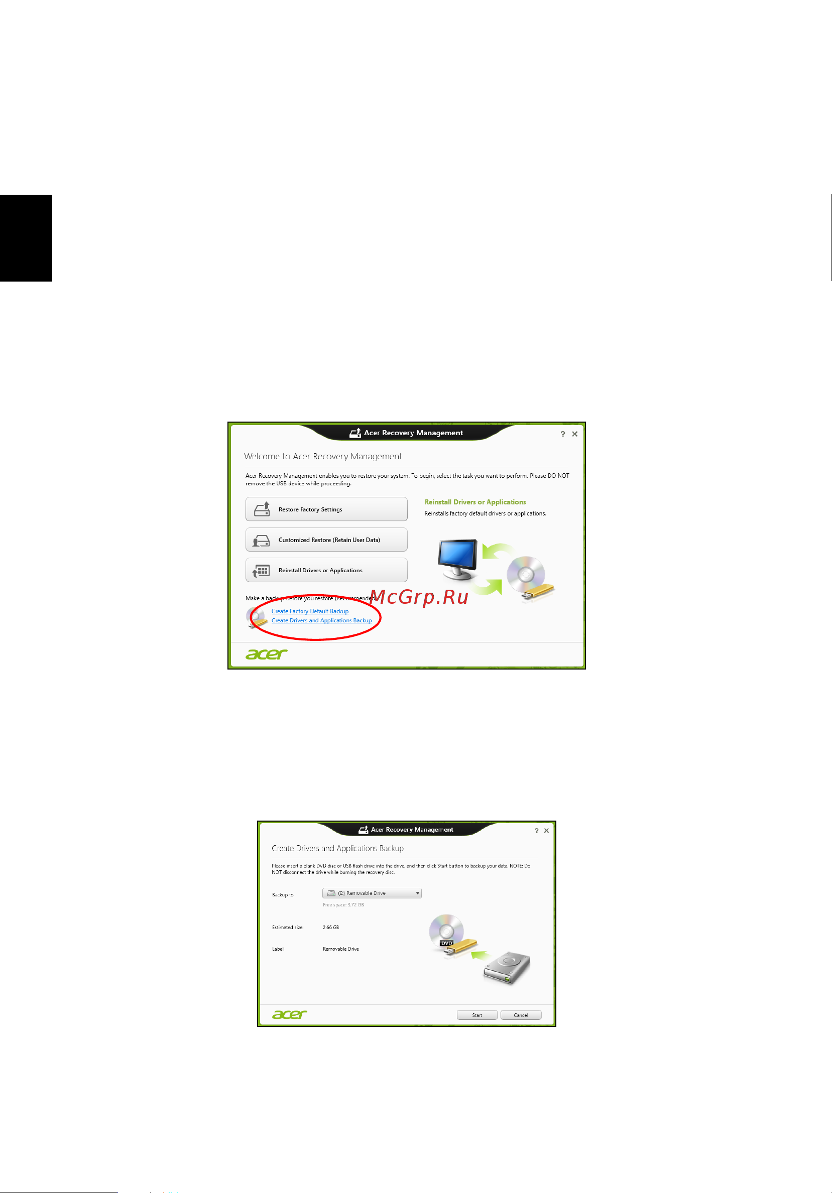 Acer TRAVELMATE P253-E [2590/2736] Membuat driver dan cadangan aplikasi