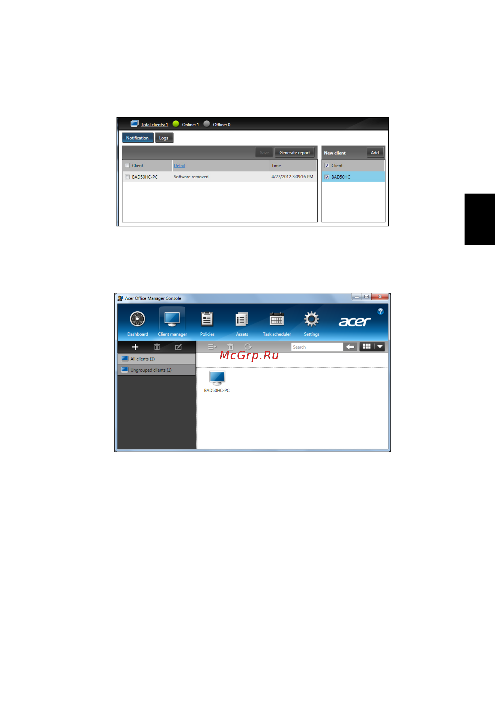 Acer TRAVELMATE P253-E [773/2736] Klient manager