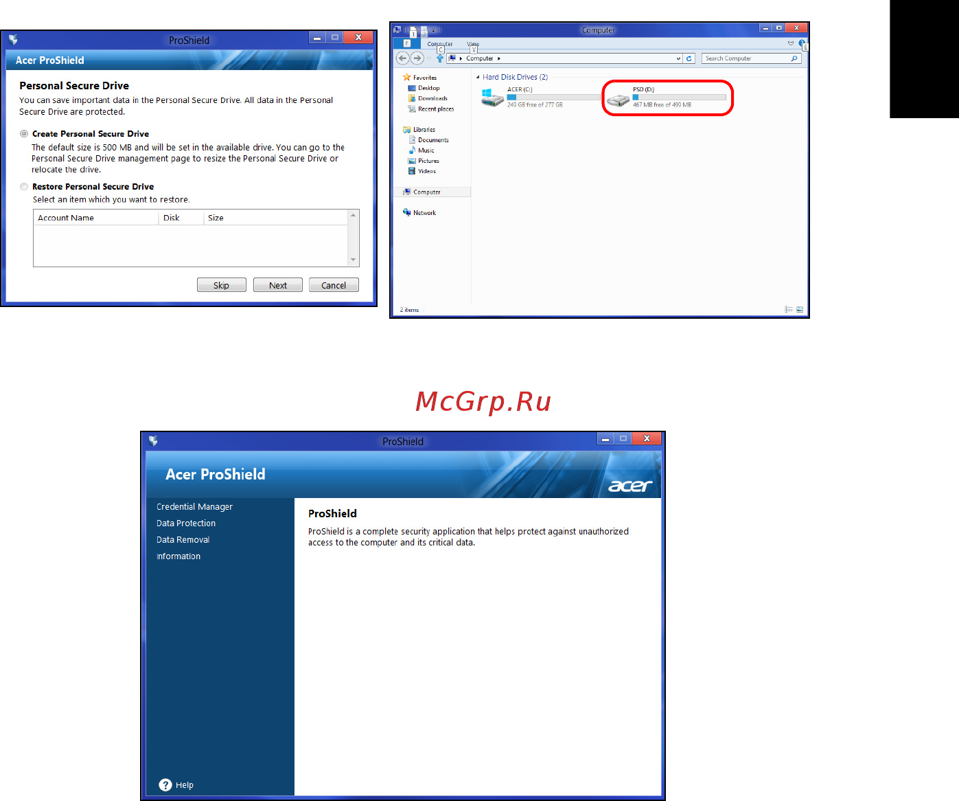 Acer TRAVELMATE B113-M [1039/2734] Русский