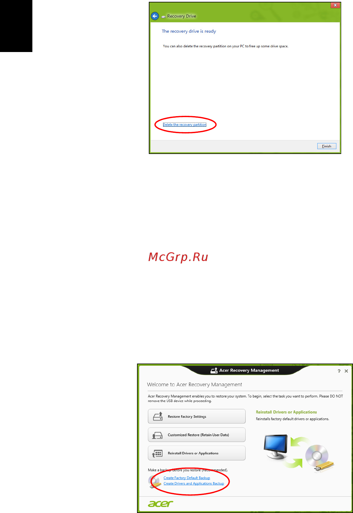 Acer TRAVELMATE B113-M [1332/2734] Vytvoření zálohy ovladačů a aplikací